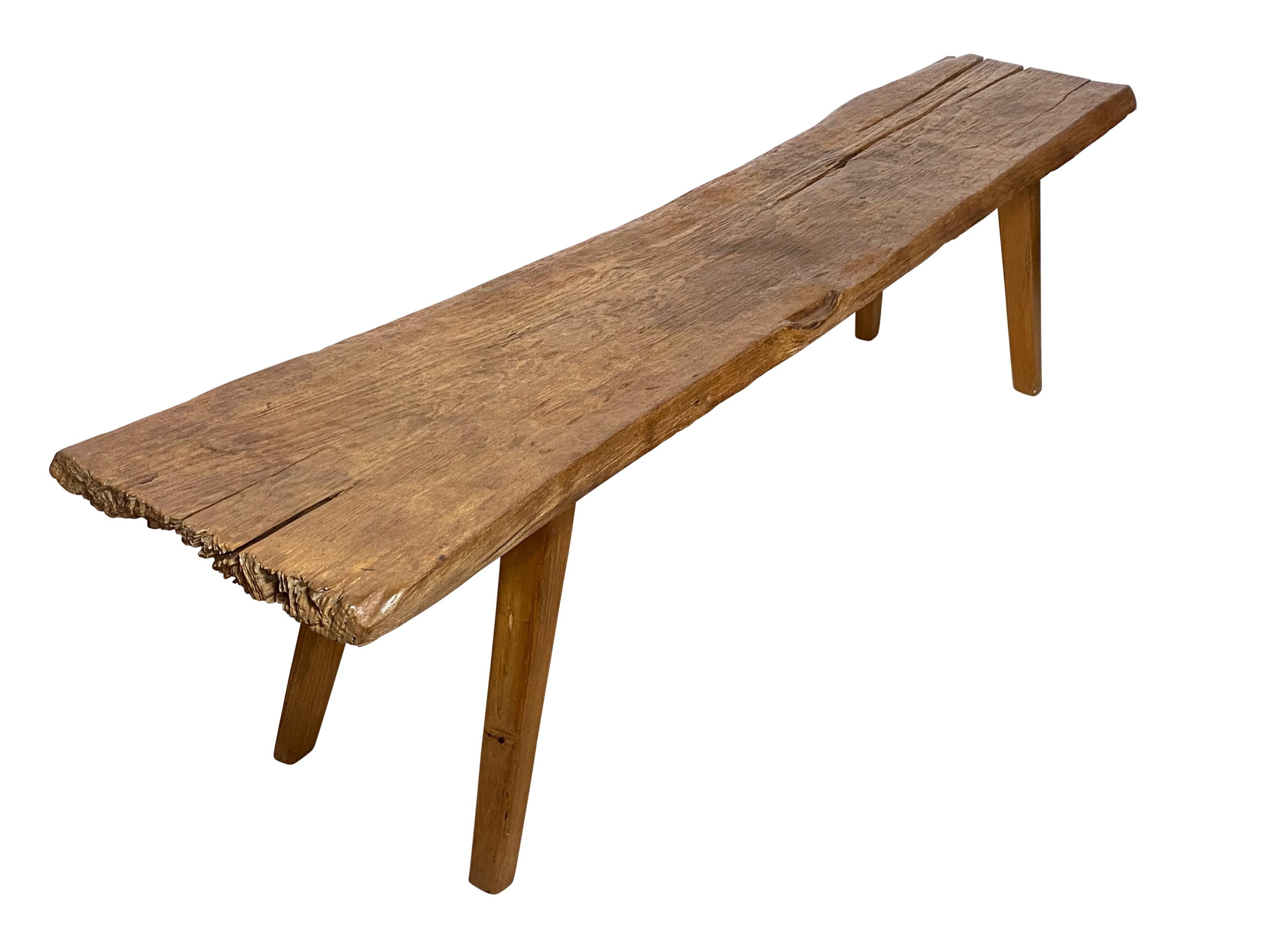 Organic Modern Mid Century Nakashima Style Bench / Coffee Table For Sale
