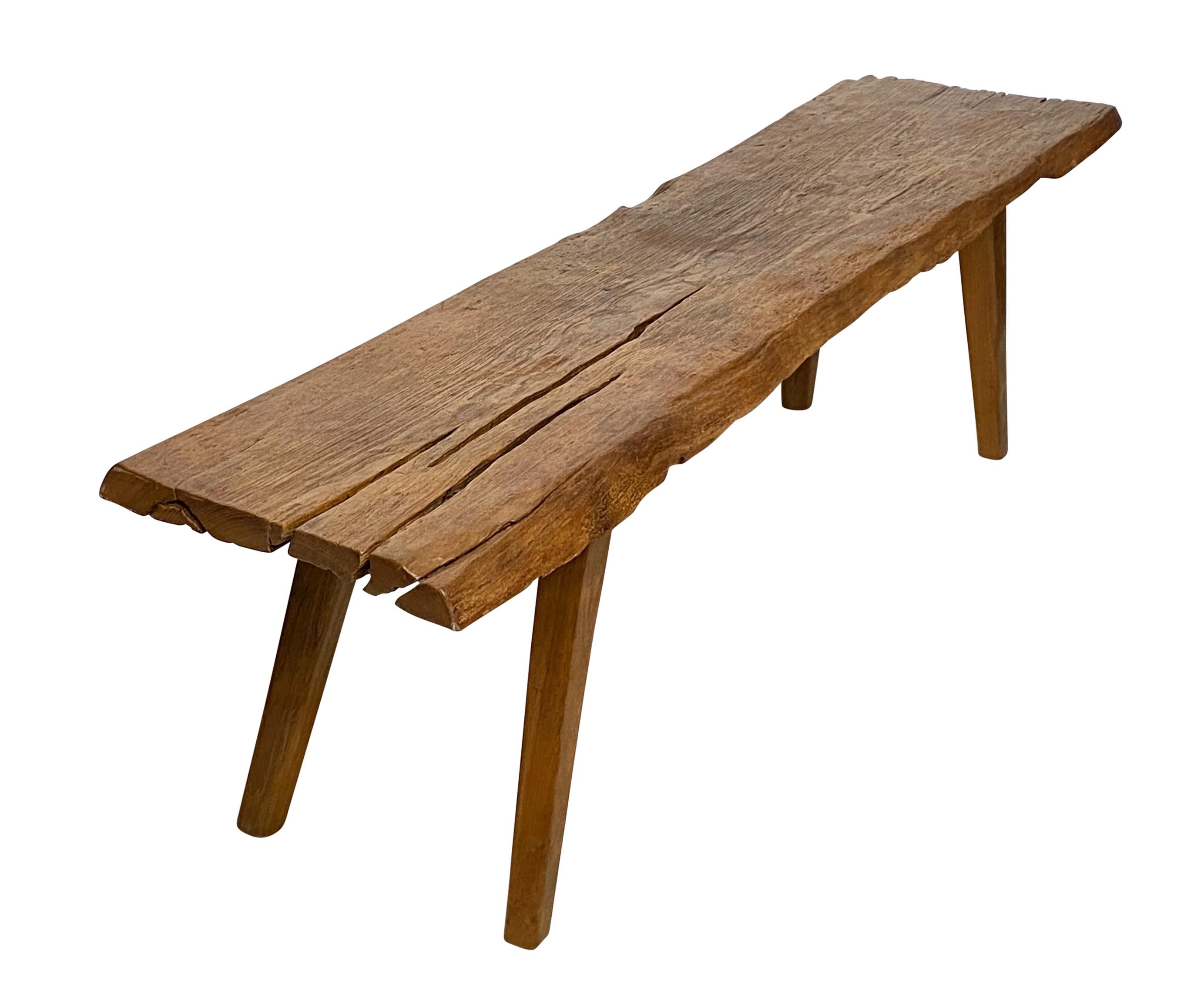 Hand-Crafted Mid Century Nakashima Style Bench / Coffee Table For Sale