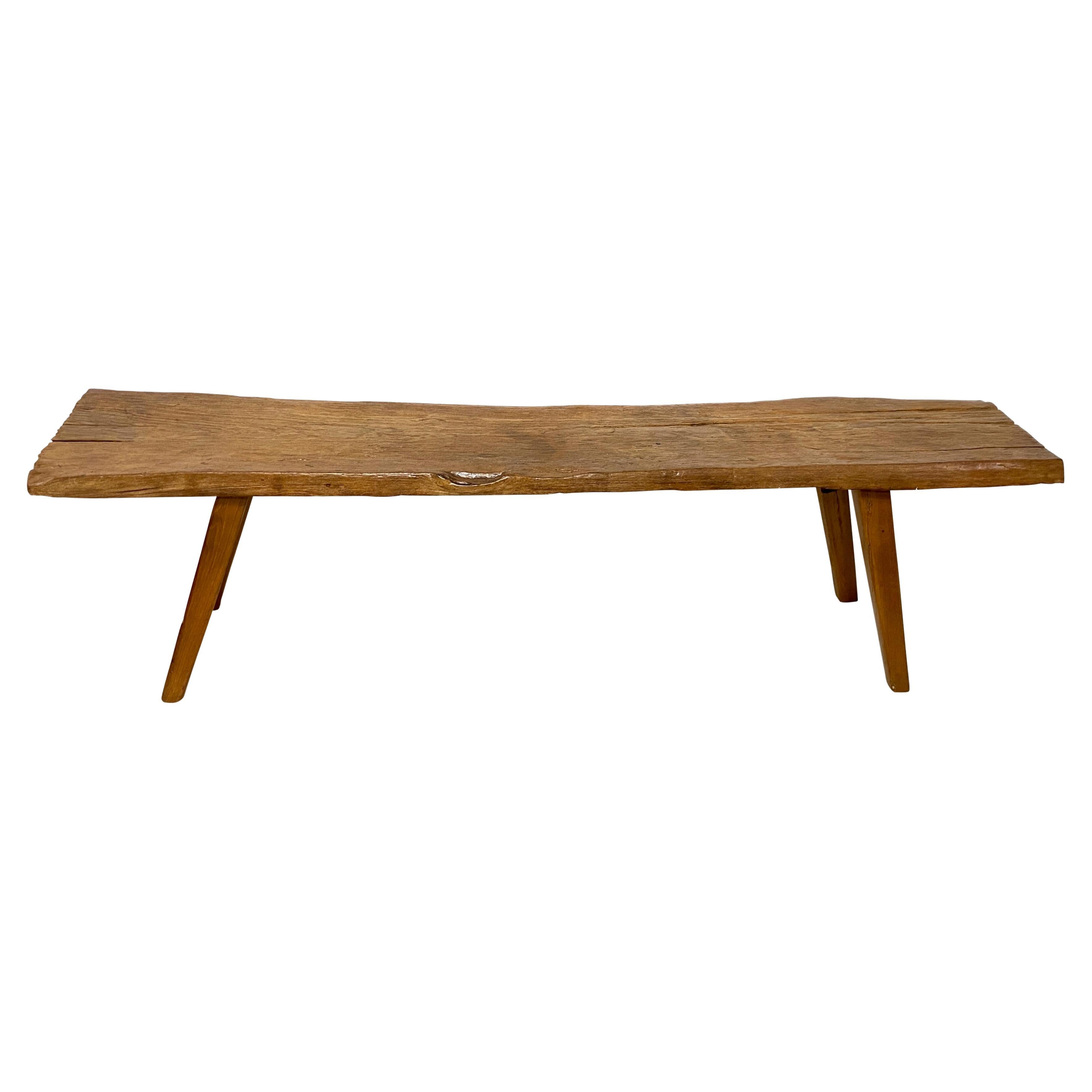 Mid Century Nakashima Style Bench / Coffee Table For Sale