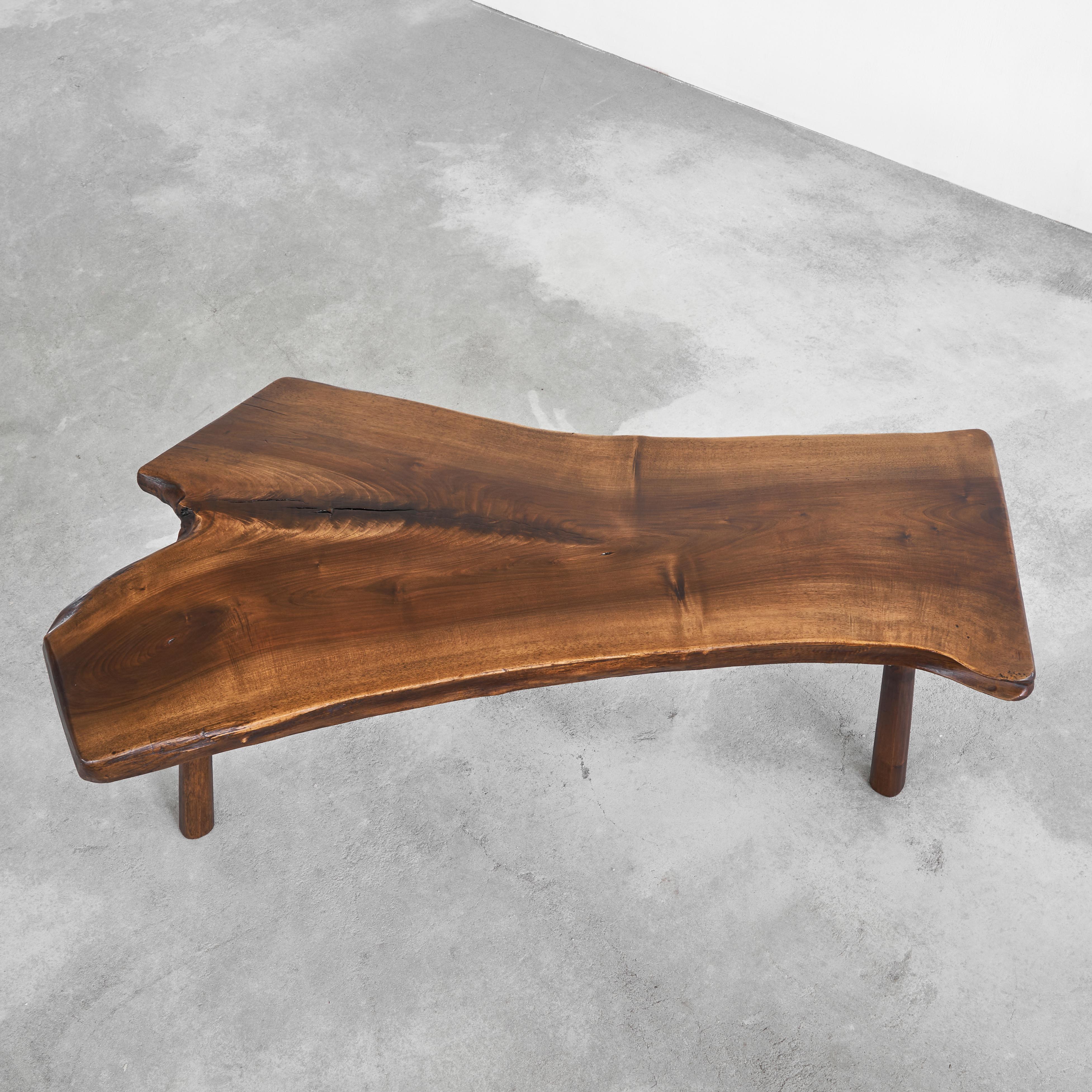 Midcentury Nakashima Style Live Edge Coffee Table in Solid Walnut 1950s 5
