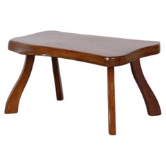 Table d'appoint du milieu du siècle, style Nakashima, bois massif, pieds sculpturaux