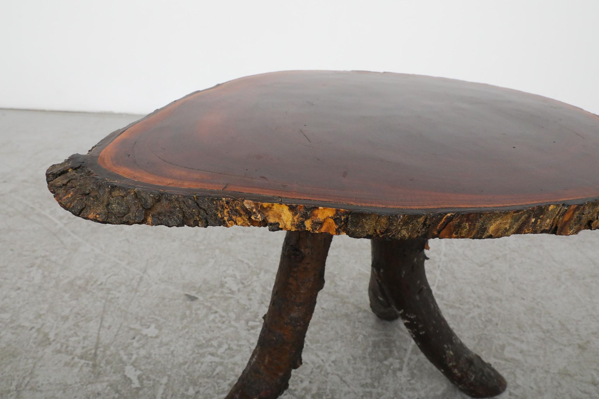 Mid-Century Nakashima Style Live Edge Tree Side Table 6