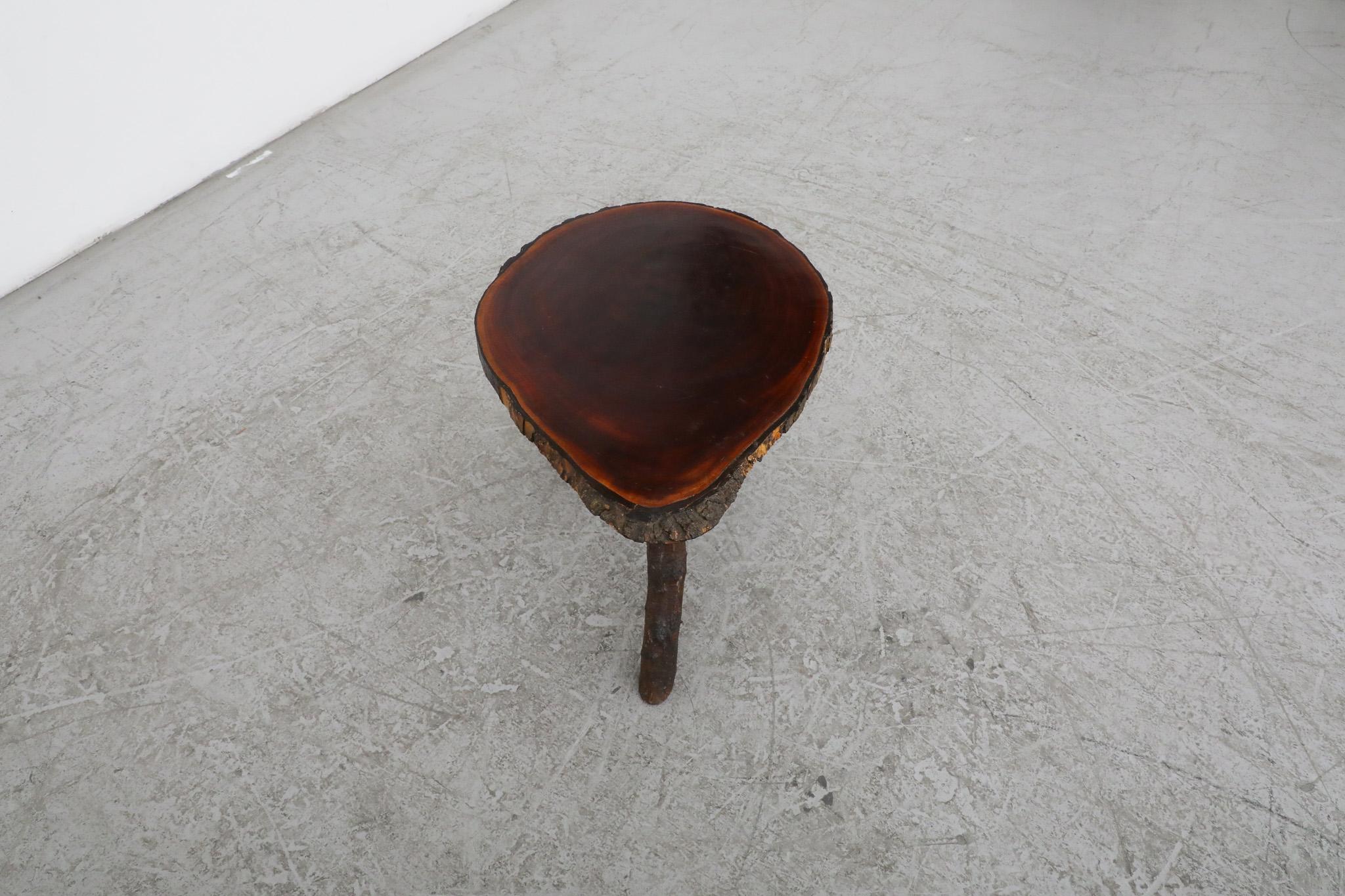 Mid-Century Nakashima Style Live Edge Tree Side Table 9