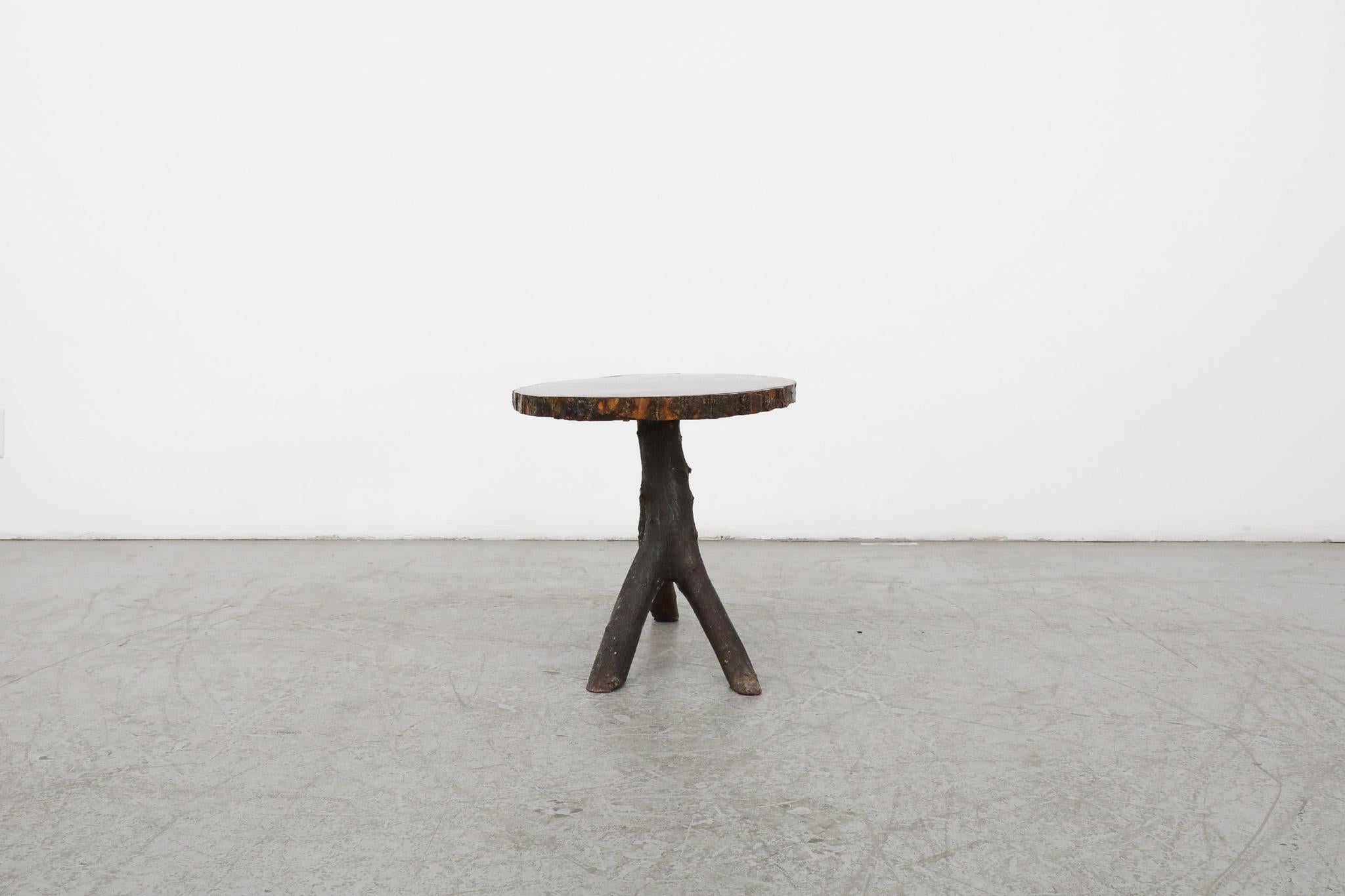 Mid-Century Nakashima Style Live Edge Tree Side Table 1