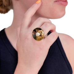 Mid-Century Nanna Ditzel for Georg Jensen 18K Gold & Pearl Ring No. 1105A