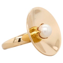 Anello in oro 18 carati e perle "Mid-Century Nanna Ditzel per Georg Jensen", n. 1105A