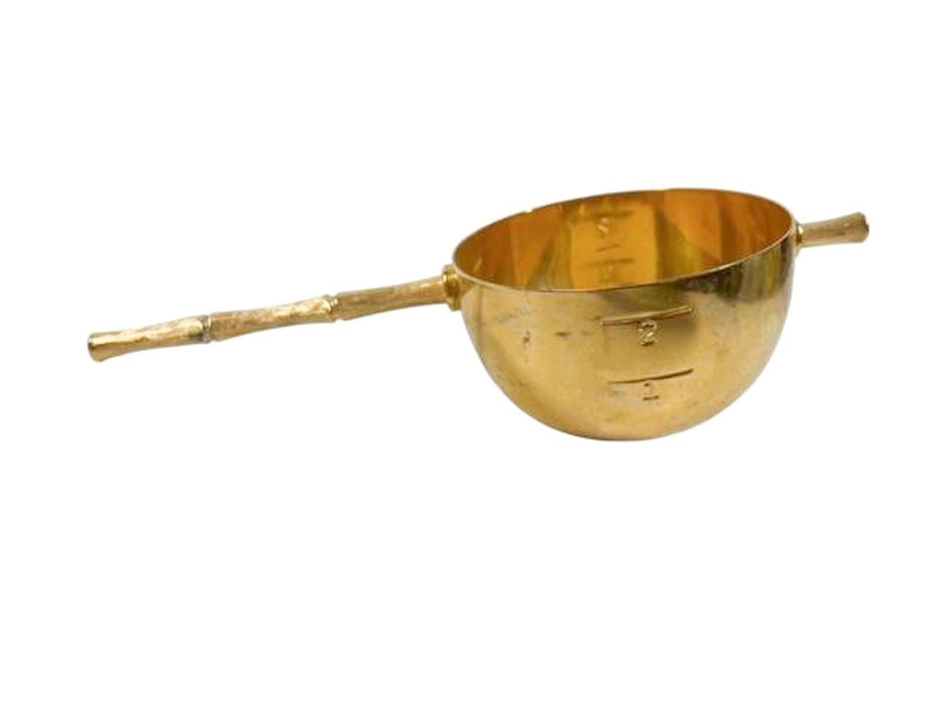 Mid Century Modern gilt bamboo motif rollover or 