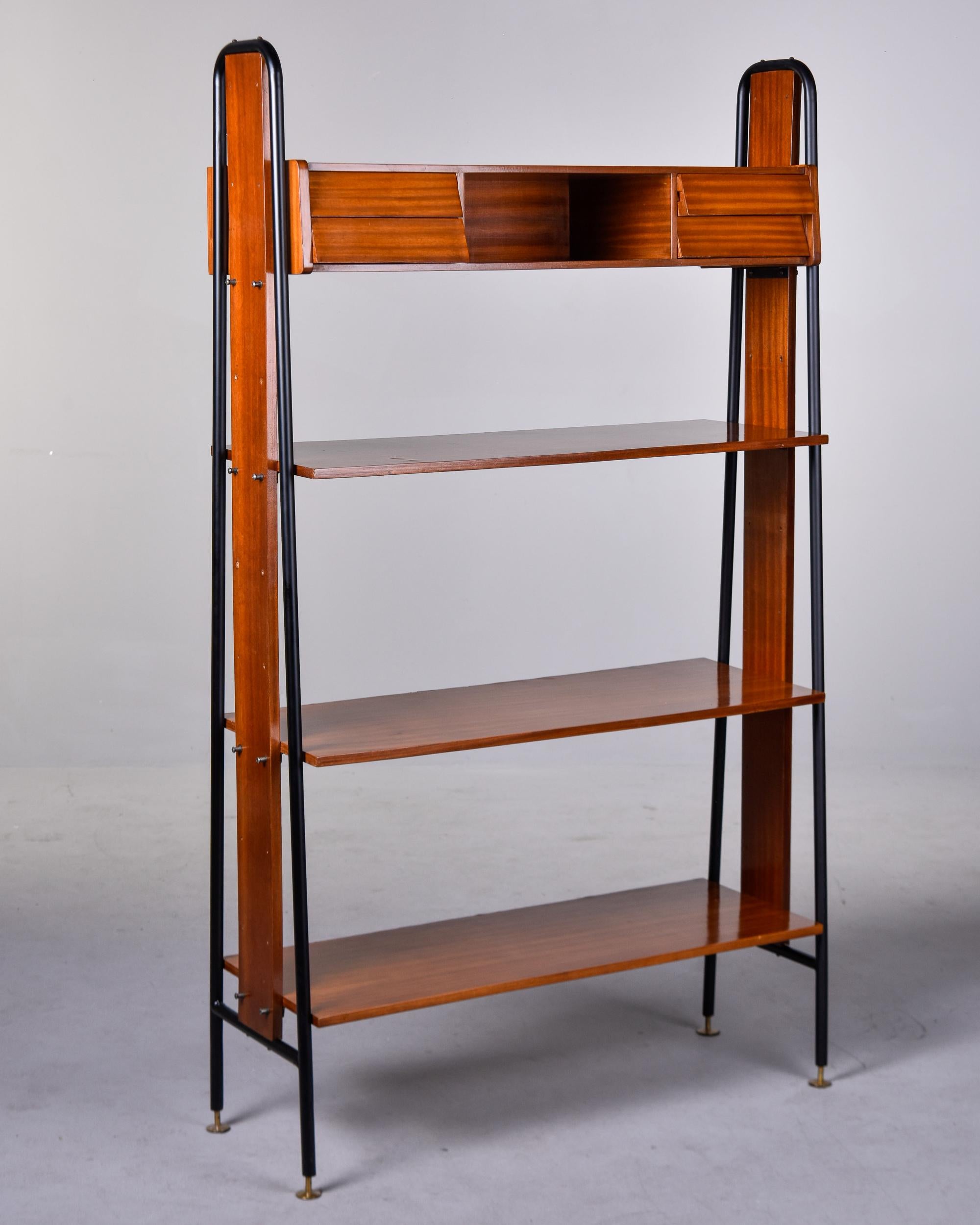 Midcentury Narrow Italian Free Standing Shelves For Sale at 1stDibs