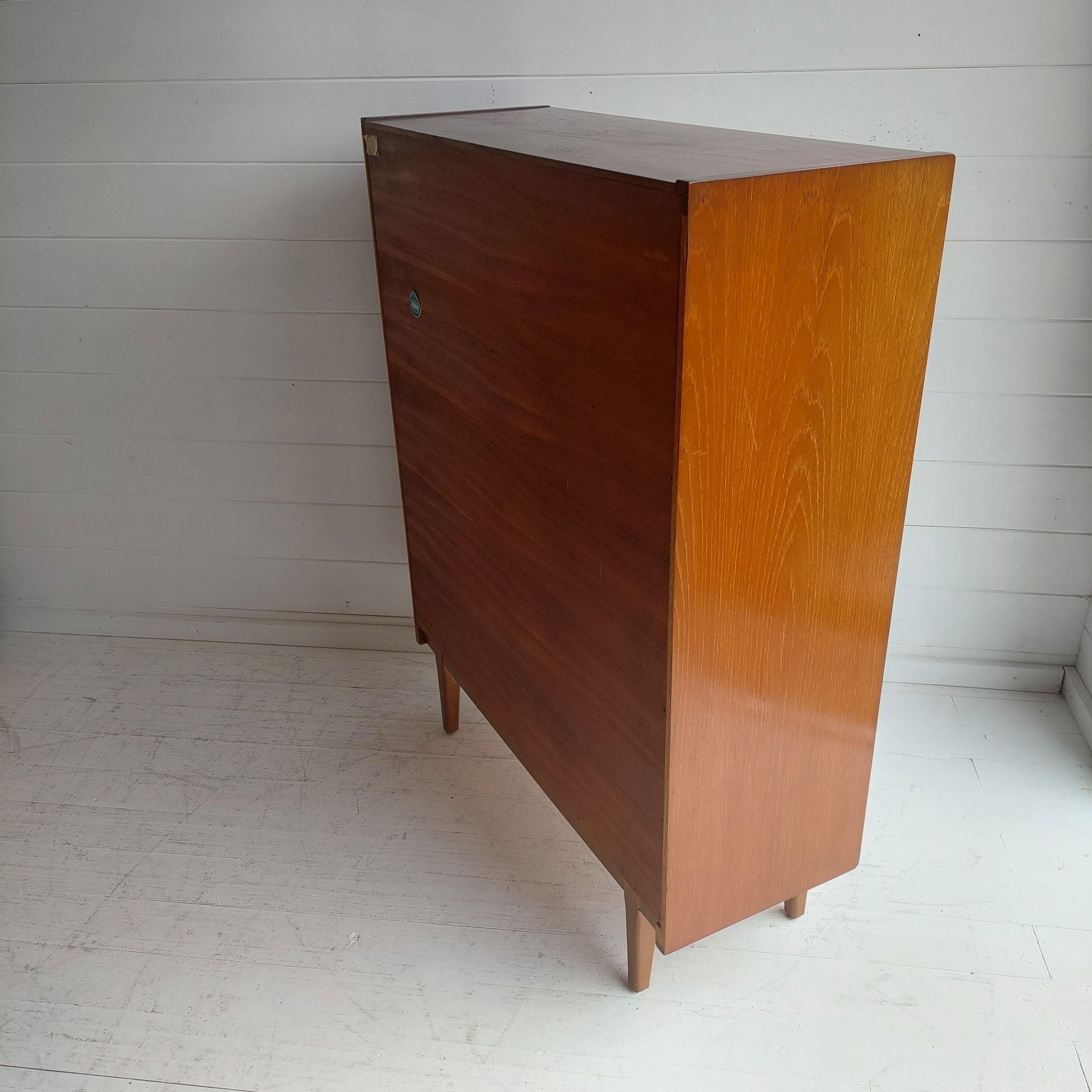 Midcentury Nathan Teak Glazed Bookcase Display Unit Cabinet Danish Style, 60s 1
