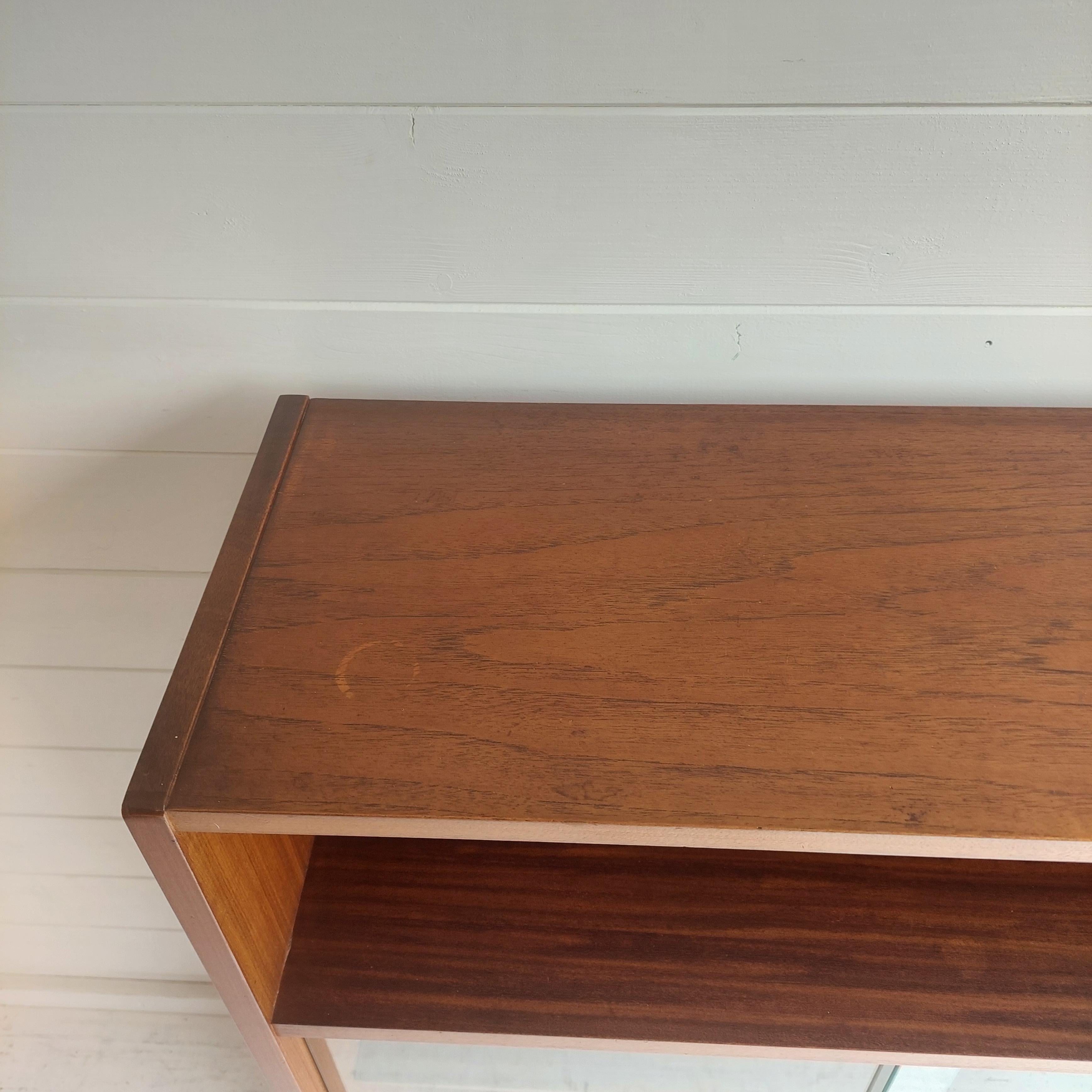 Midcentury Nathan Teak Glazed Bookcase Display Unit Cabinet Danish Style, 60s 2
