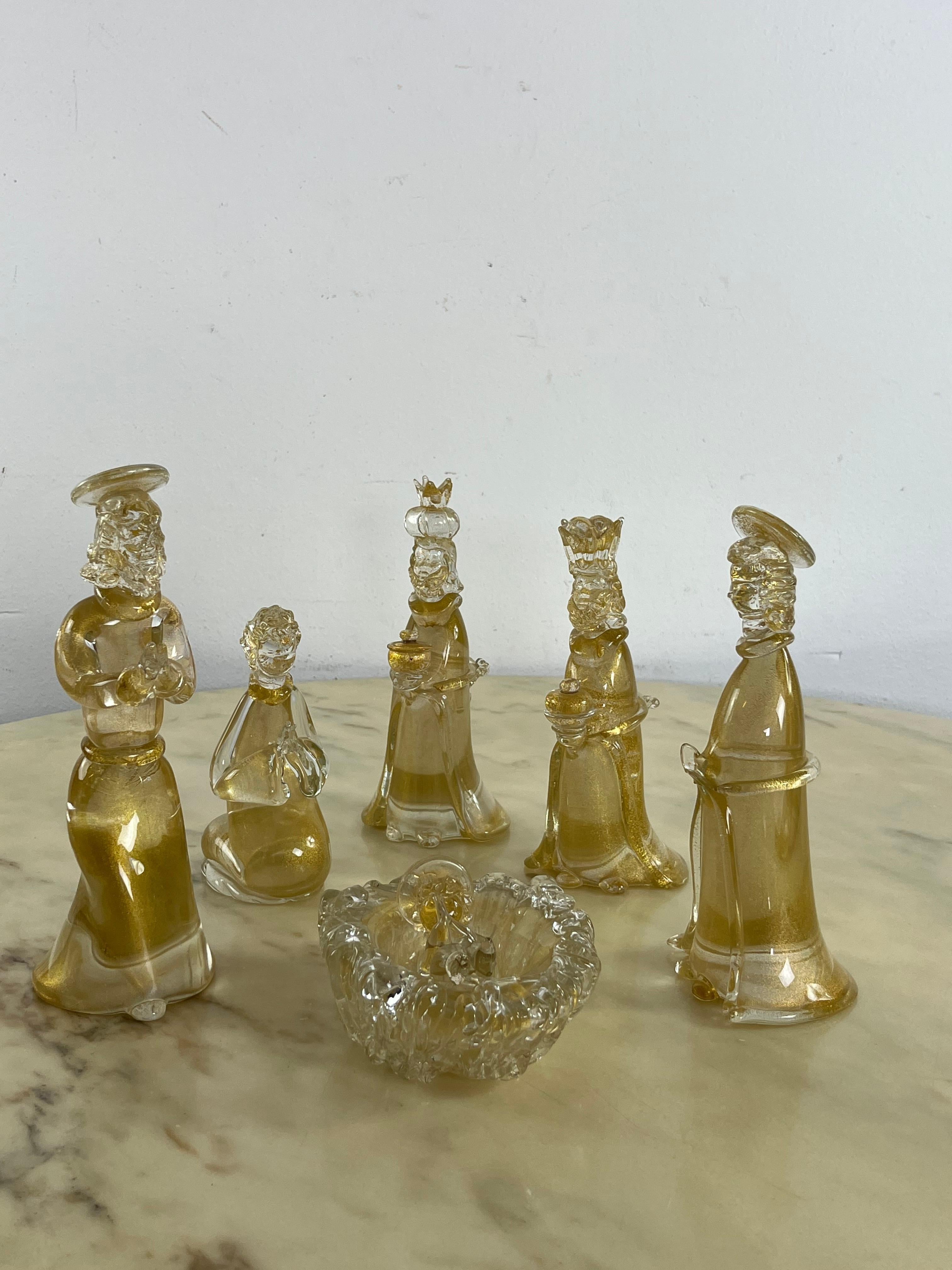 Nativity du milieu du siècle en verre de Murano attribuée à Gino Cenedese, années 1960 Excellent état - En vente à Palermo, IT