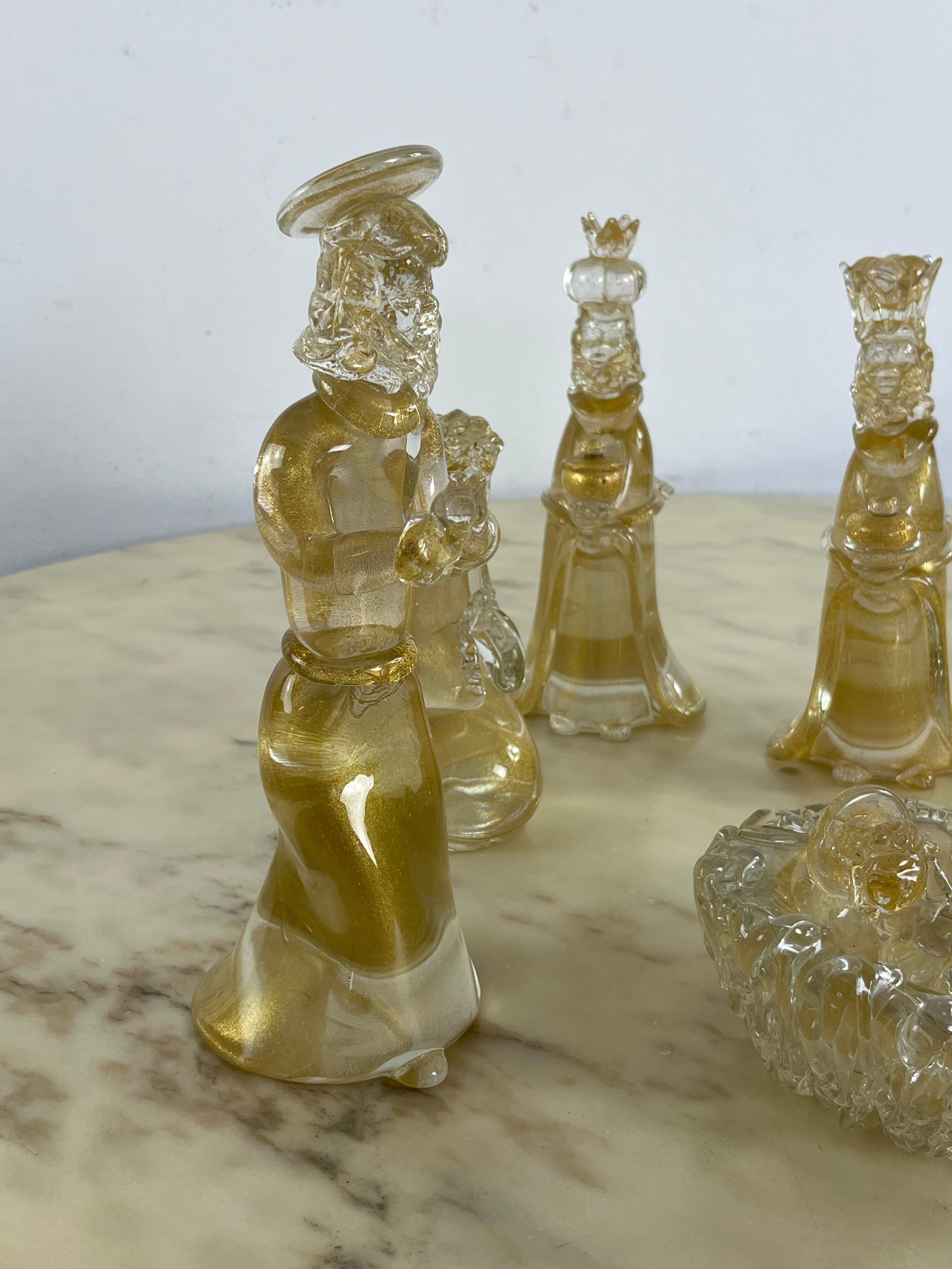 Milieu du XXe siècle Nativity du milieu du siècle en verre de Murano attribuée à Gino Cenedese, années 1960 en vente
