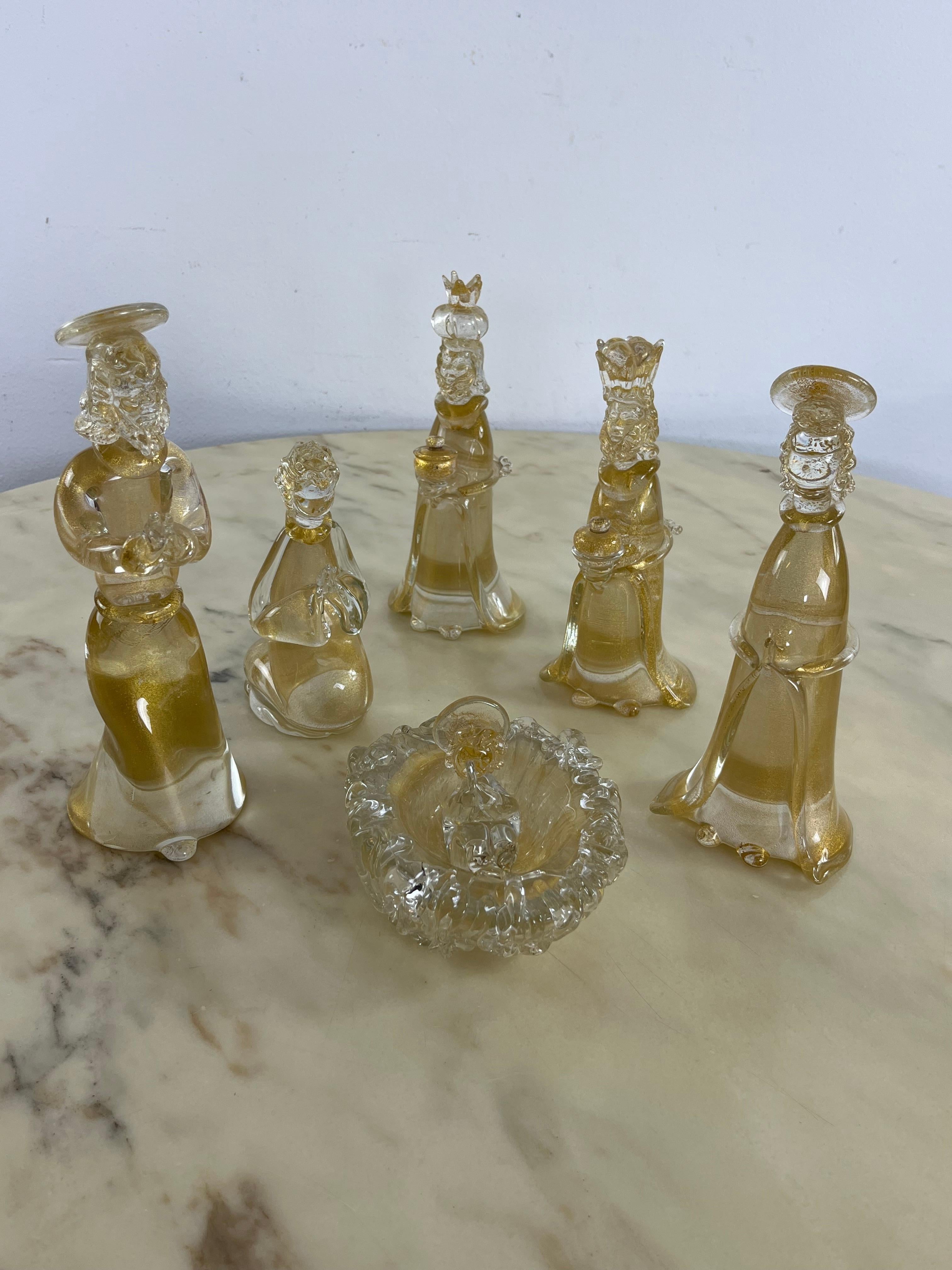 Verre de Murano Nativity du milieu du siècle en verre de Murano attribuée à Gino Cenedese, années 1960 en vente