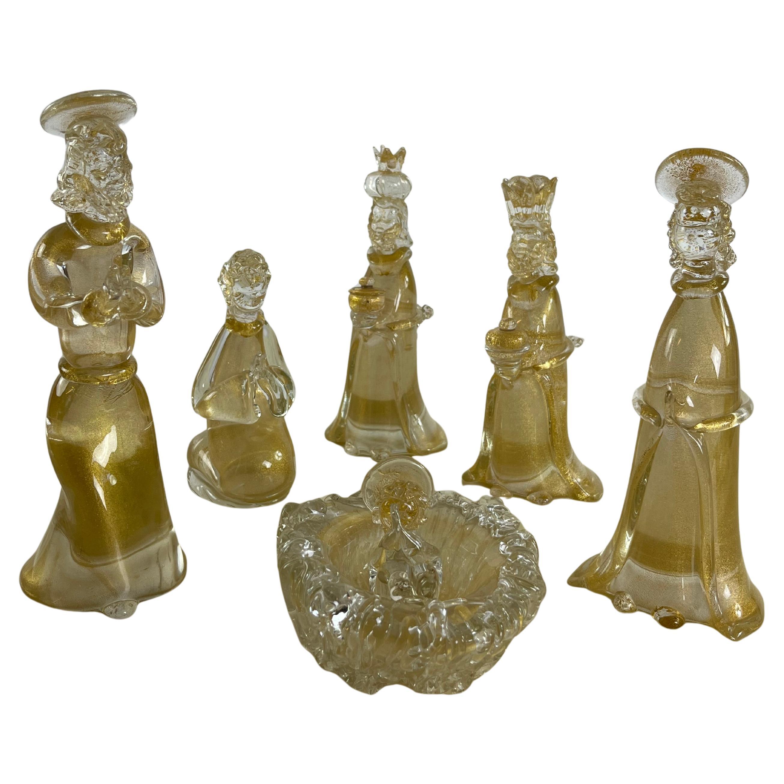 Mid-Century Nativity In Murano Glass Attributed To Gino Cenedese, 1960s