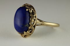 Mid-Century Lapus Lazuli Cocktail Ring, Baskin Brothers