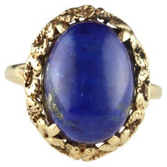 Mid-Century Lapus Lazuli Cocktail Ring, Baskin Brothers