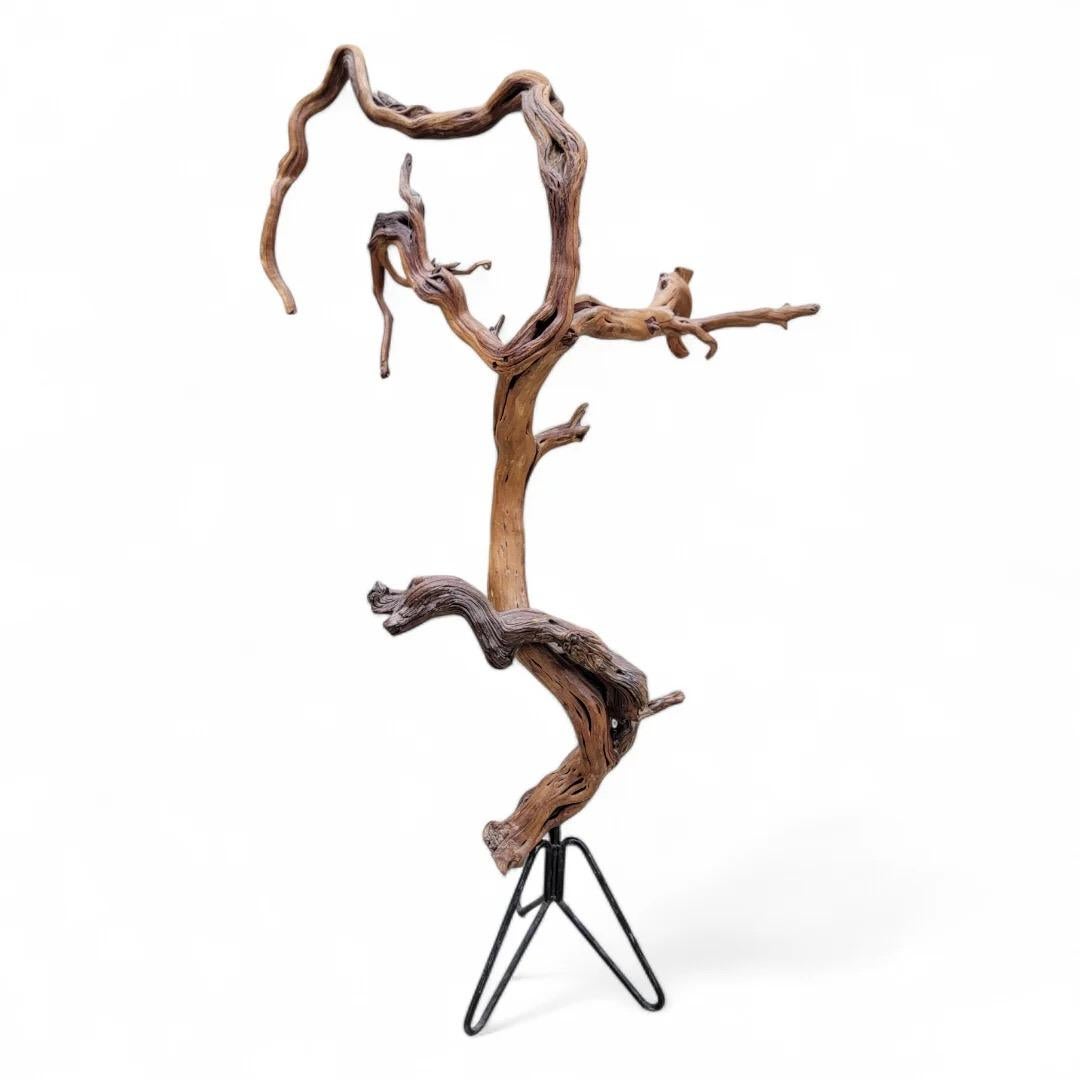 Mid-Century moderno Statua da terra Rood in teak naturale del Medioevo in vendita