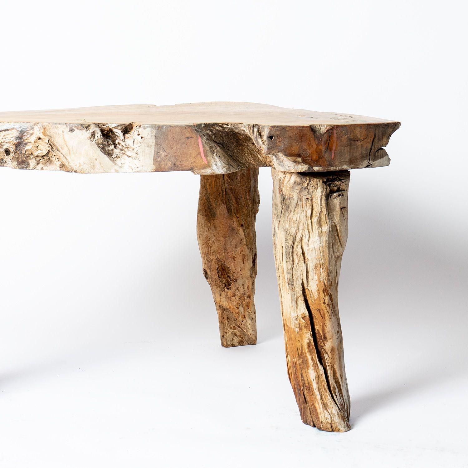 Mid Century Naturalistic Brutalist Tree Trunk Coffee Table, c. 1960s Vintage In Good Condition In Bristol, GB