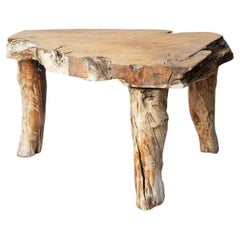 Mid Century Naturalistic Brutalist Tree Trunk Coffee Table, c. 1960s Vintage