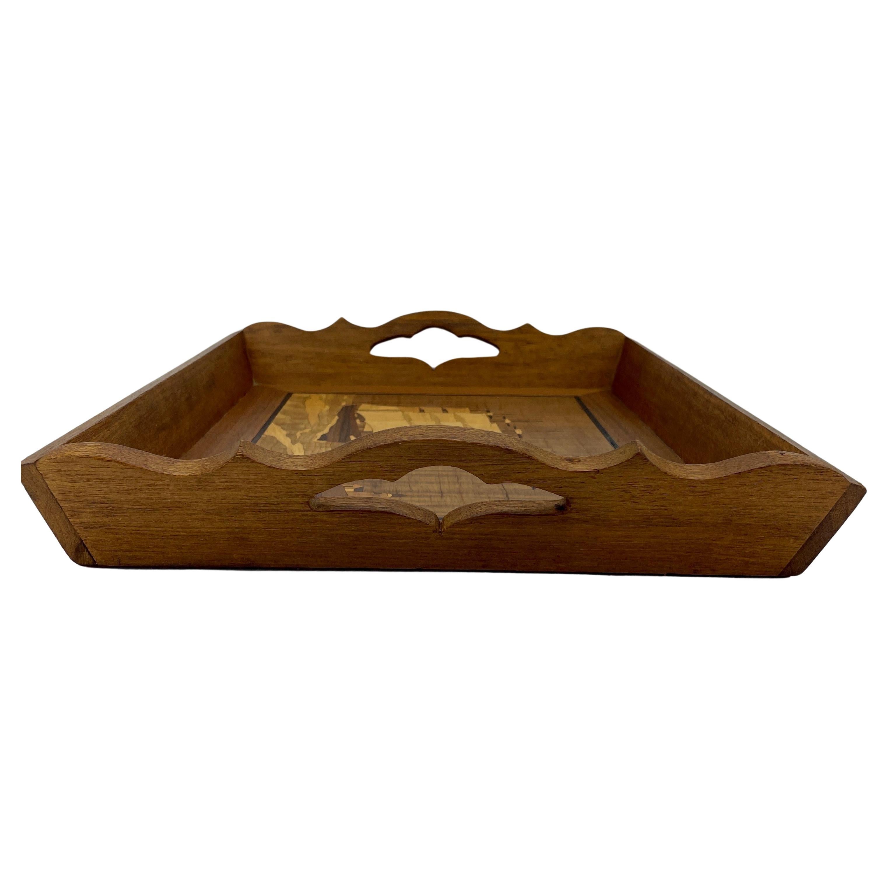 20th Century Mid-Century Nautical Themed Wooden Tray  For Sale