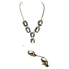 Mid-Century Navajo 925 Sterling & Mother Of Pearl 3 Piece Set By, H.B.. Yazzie