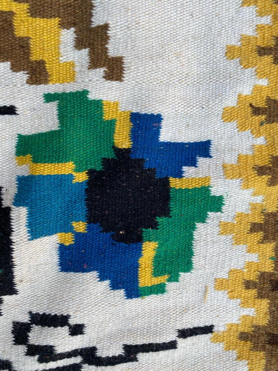 Navajo-Wandteppich Kilim aus der Mitte des Jahrhunderts im Angebot 3