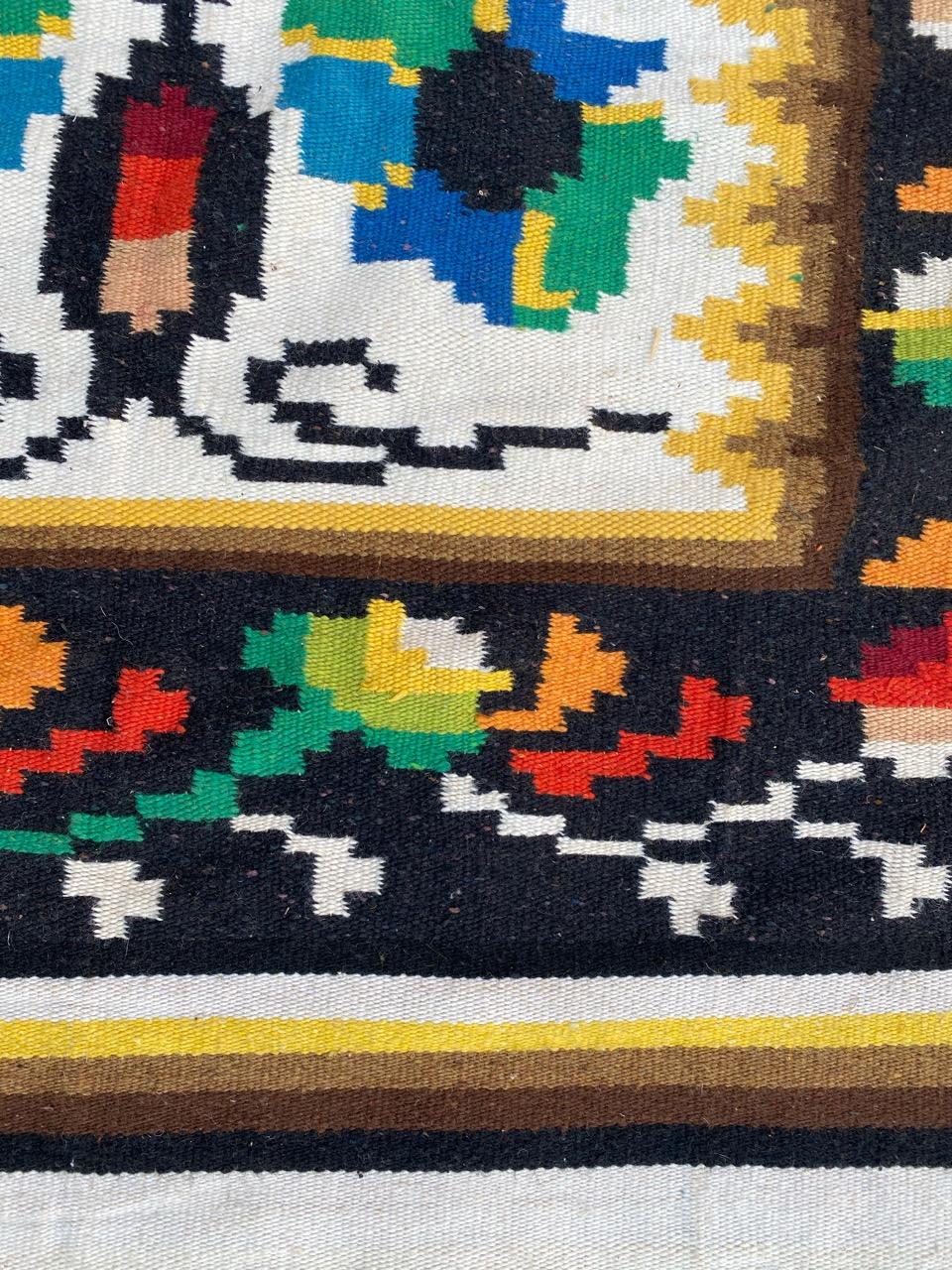 South American Bobyrug’s Mid Century Navajo Tapestry Kilim For Sale