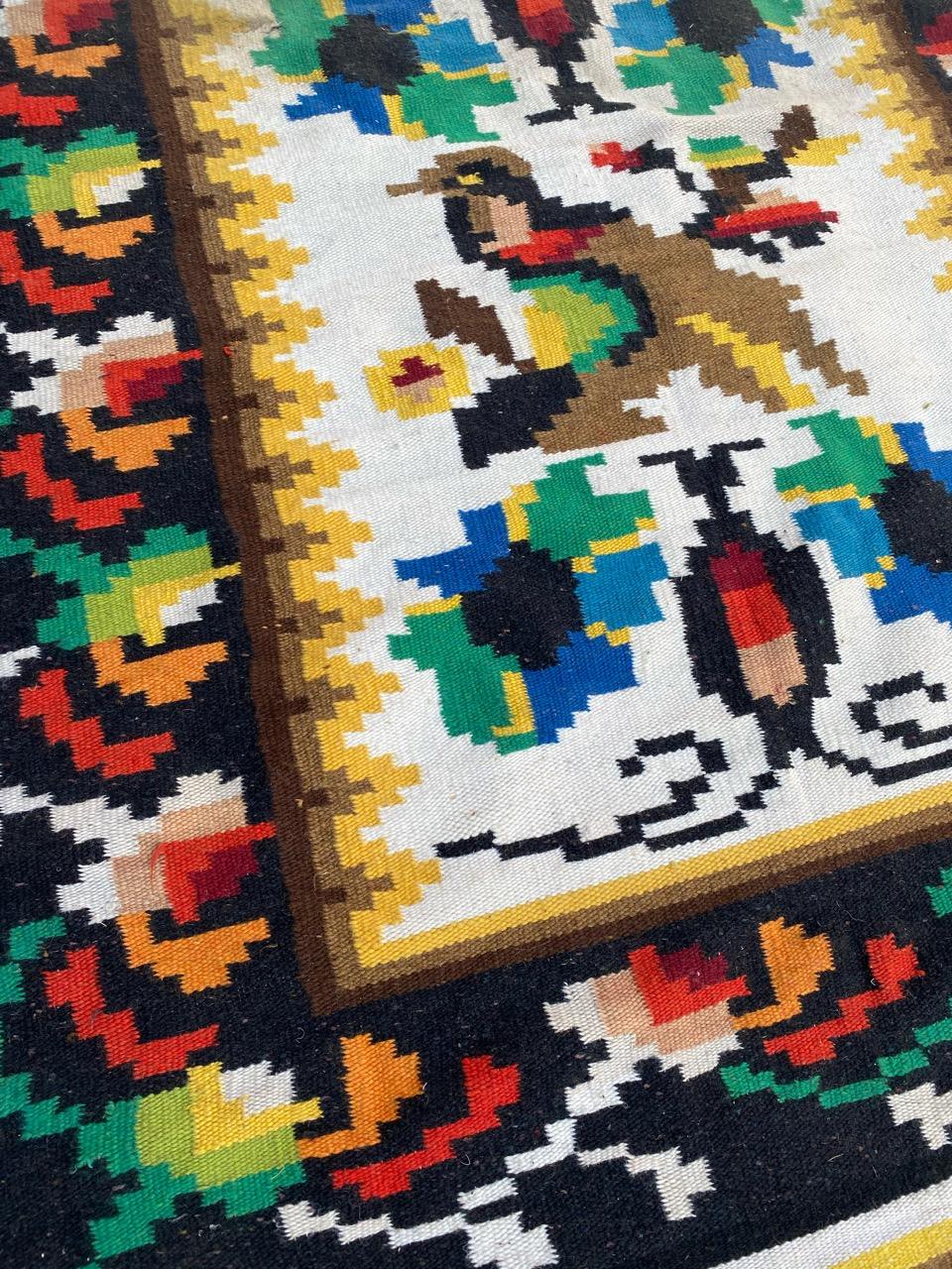 Bobyrug’s Mid Century Navajo Tapestry Kilim In Good Condition For Sale In Saint Ouen, FR