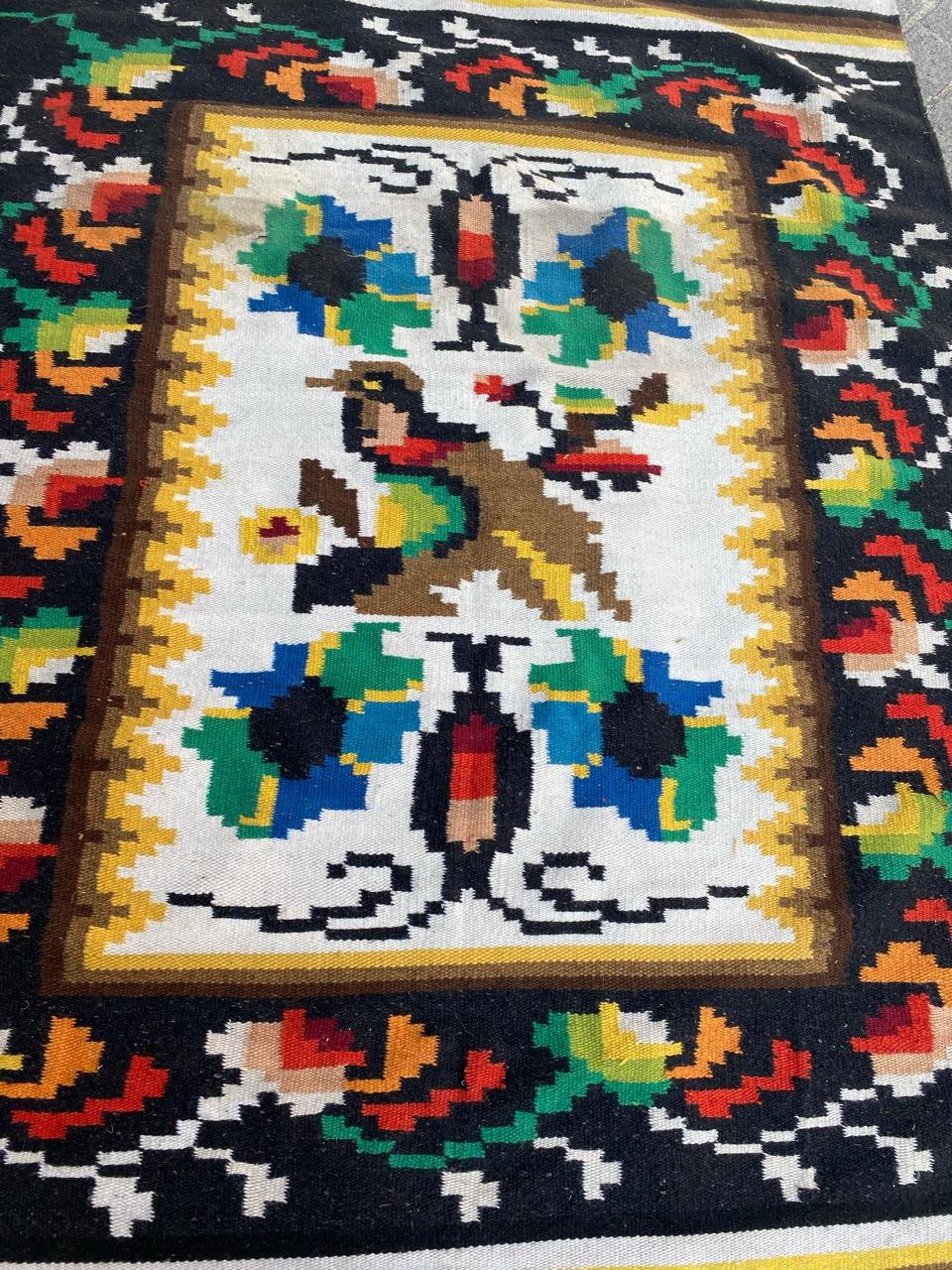 20th Century Mid Century Navajo Tapestry Kilim For Sale