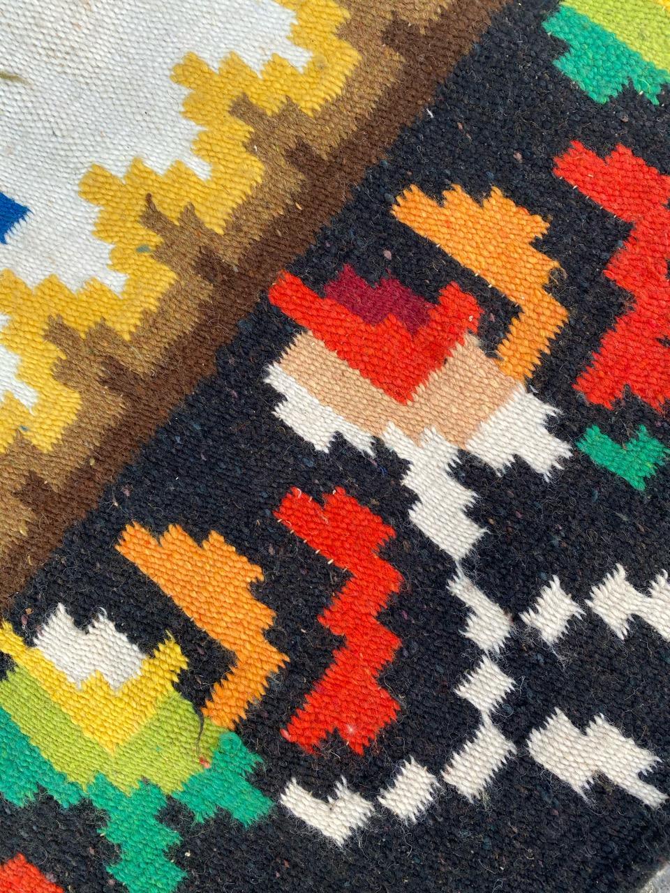 Bobyrug’s Mid Century Navajo Tapestry Kilim For Sale 1