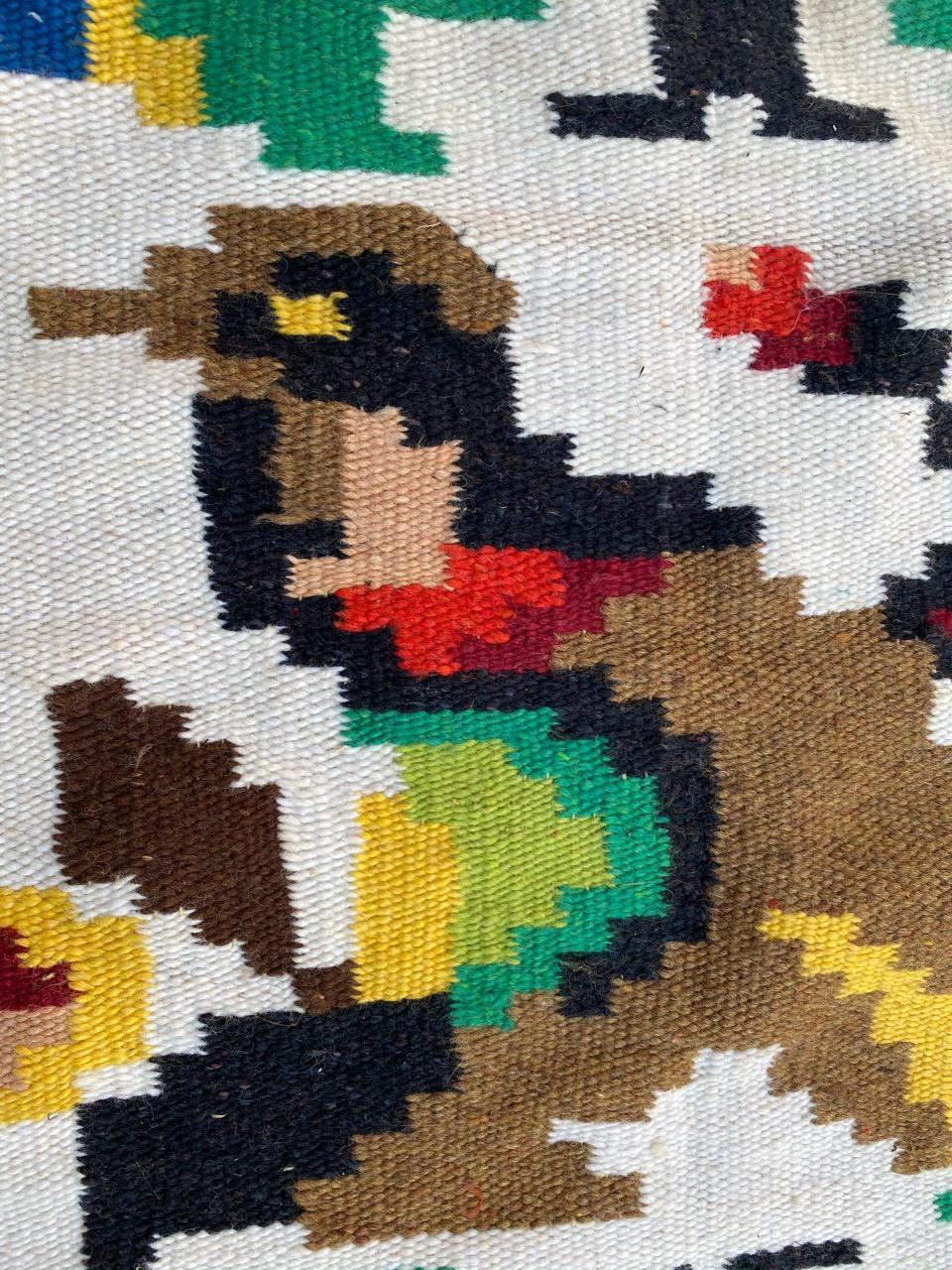 Navajo-Wandteppich Kilim aus der Mitte des Jahrhunderts im Angebot 2