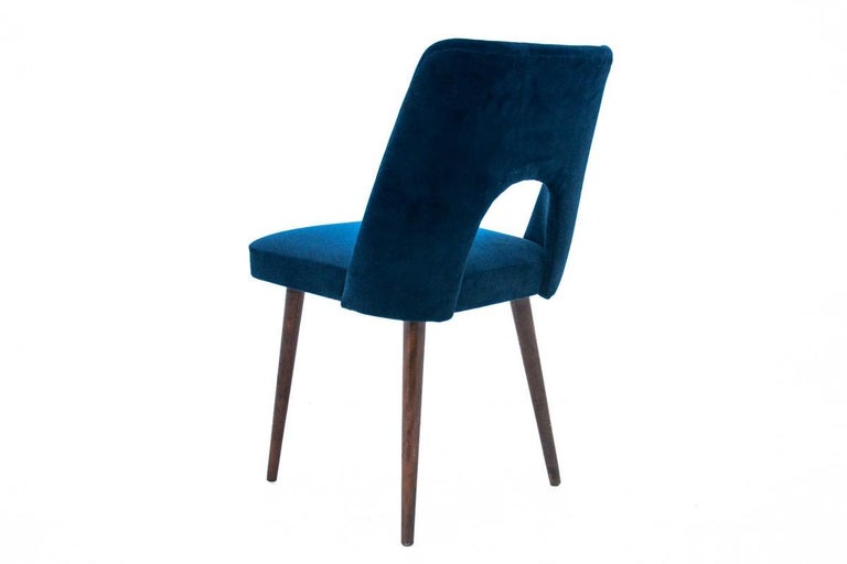 MidCentury Navy Blue Chair at 1stDibs