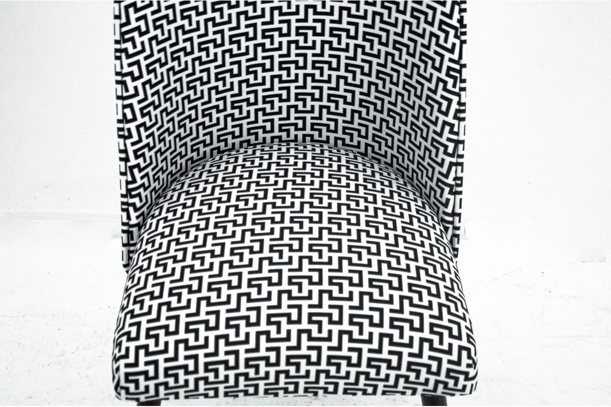 Polish Midcentury Black and White Chair For Sale