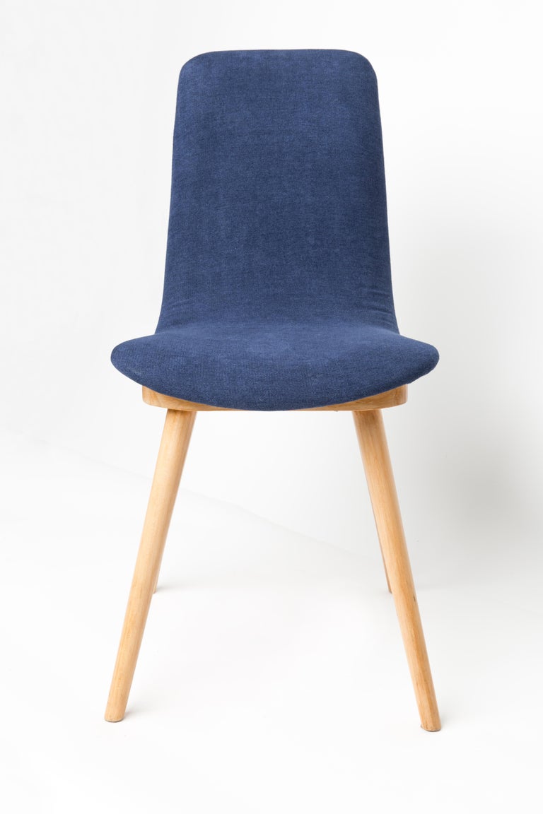 Mid Century Navy Blue Vintage Chair, by Fameg Factory, Poland, 1960s