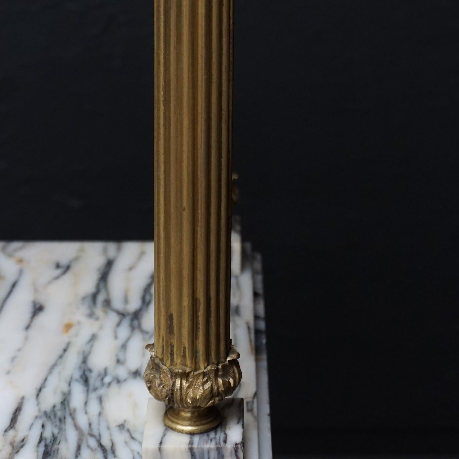 Midcentury Neoclassical Marble and Gilt Brass Three-Tier Étagère Shelf Stand 2