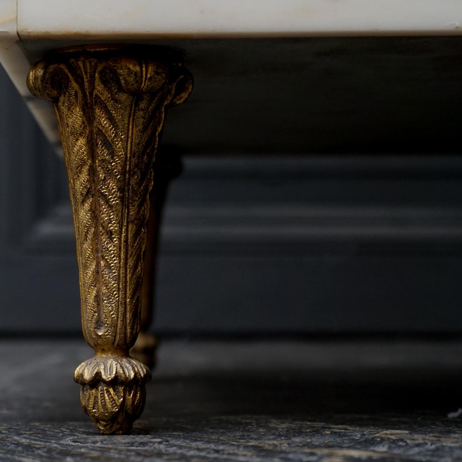 Midcentury Neoclassical Marble and Gilt Brass Three-Tier Étagère Shelf Stand 5