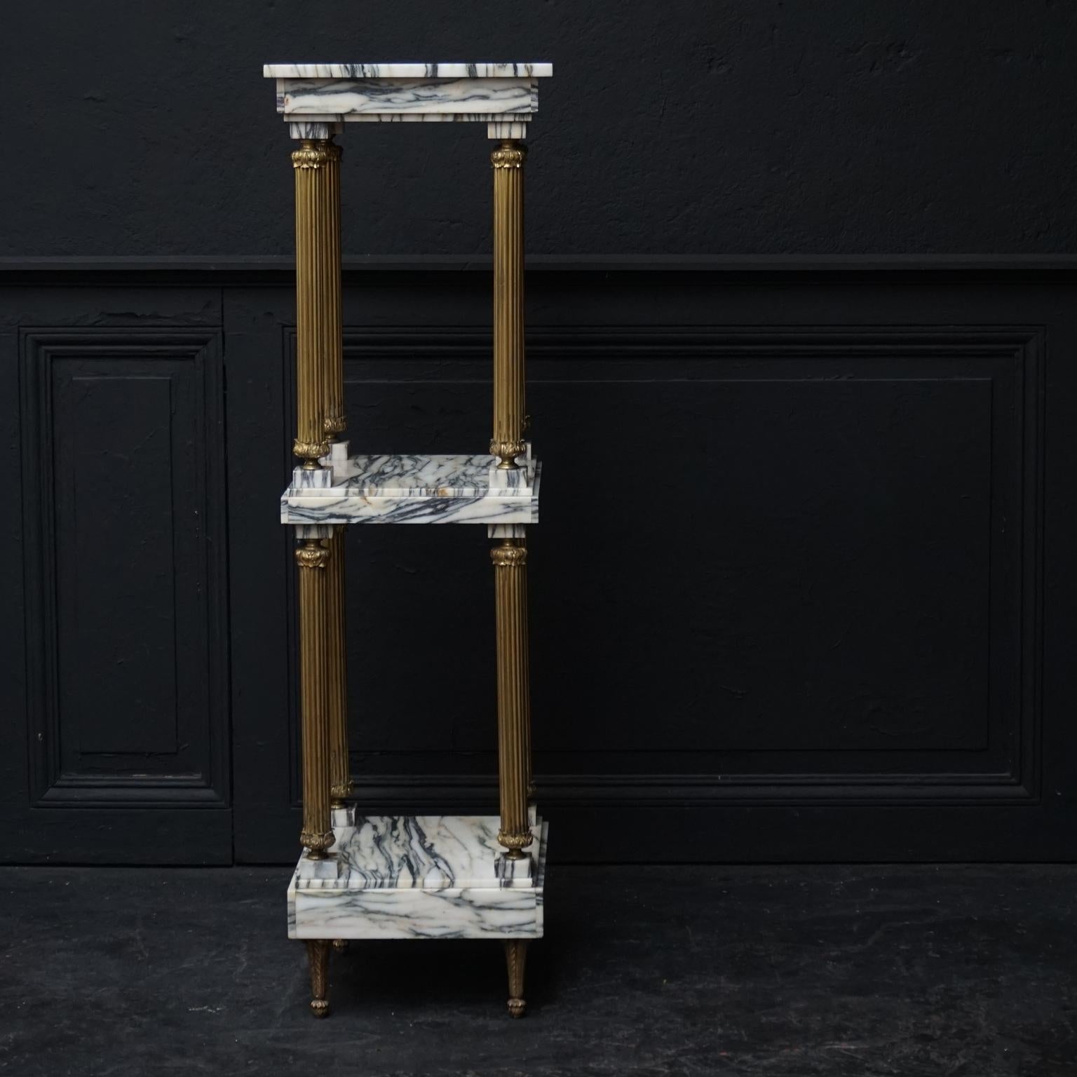 marble & brass 3-tiered stand