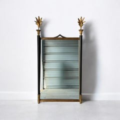 Mid-Century Neo-Classical Style Giltwood & Ebony Mirrors By Palladio - Pair