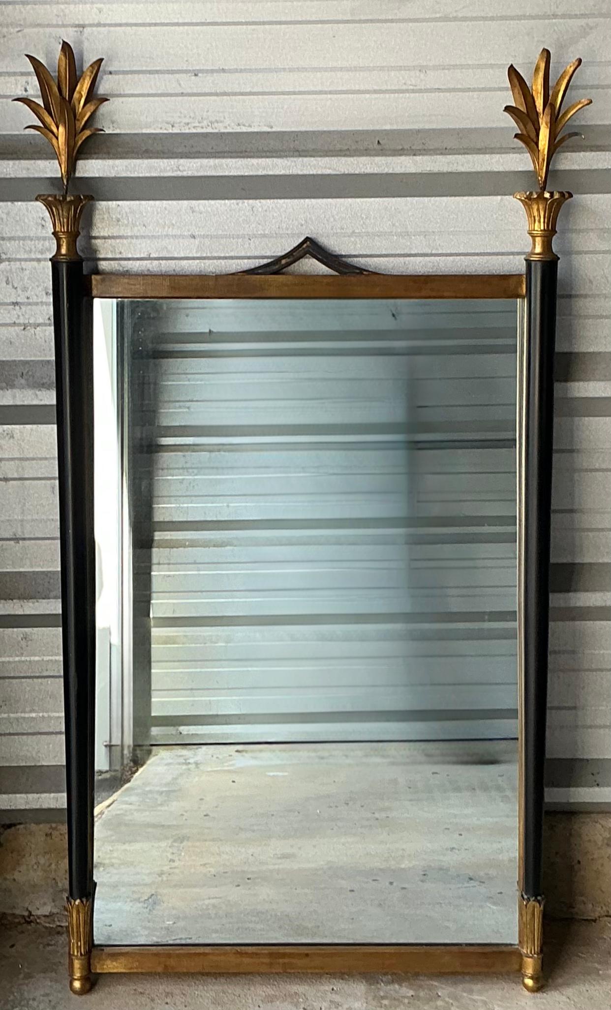 Mid-Century Neo-Klassischen Stil Giltwood & Ebenholz Spiegel von Palladio - Paar (20. Jahrhundert)
