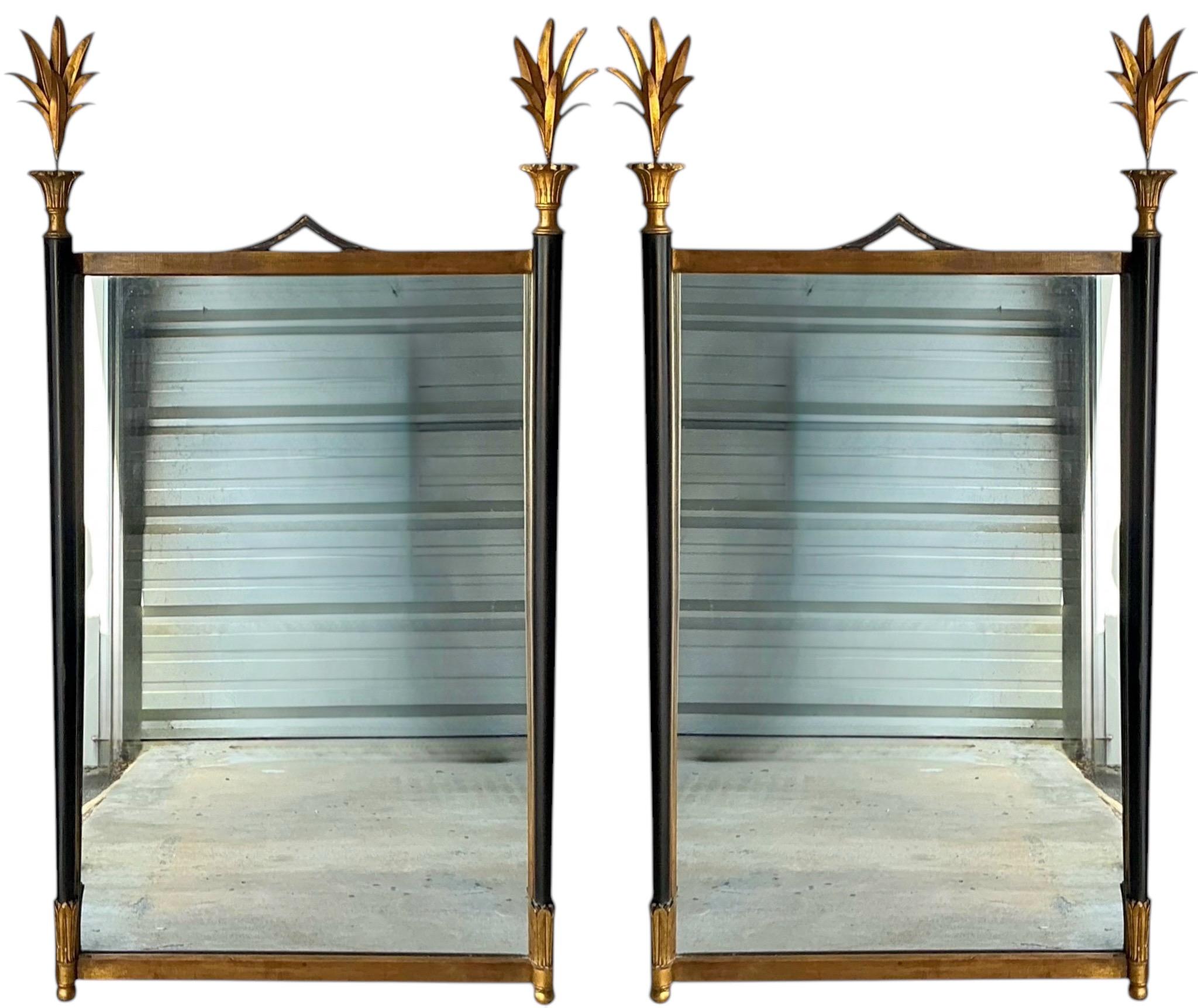 Mid-Century Neo-Klassischen Stil Giltwood & Ebenholz Spiegel von Palladio - Paar 1