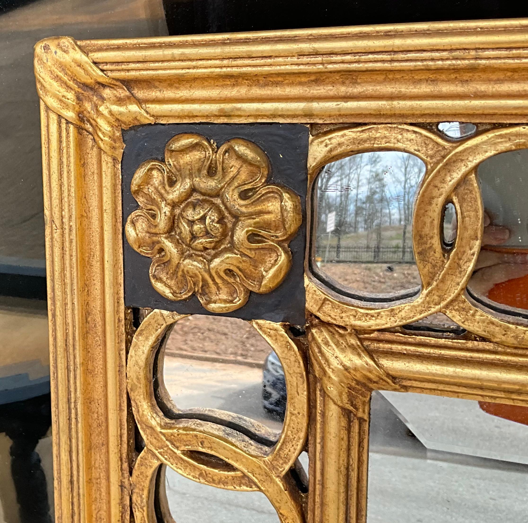 Néoclassique Miroir italien Friedman Brothers en bois doré de style néoclassique du milieu du siècle dernier  en vente