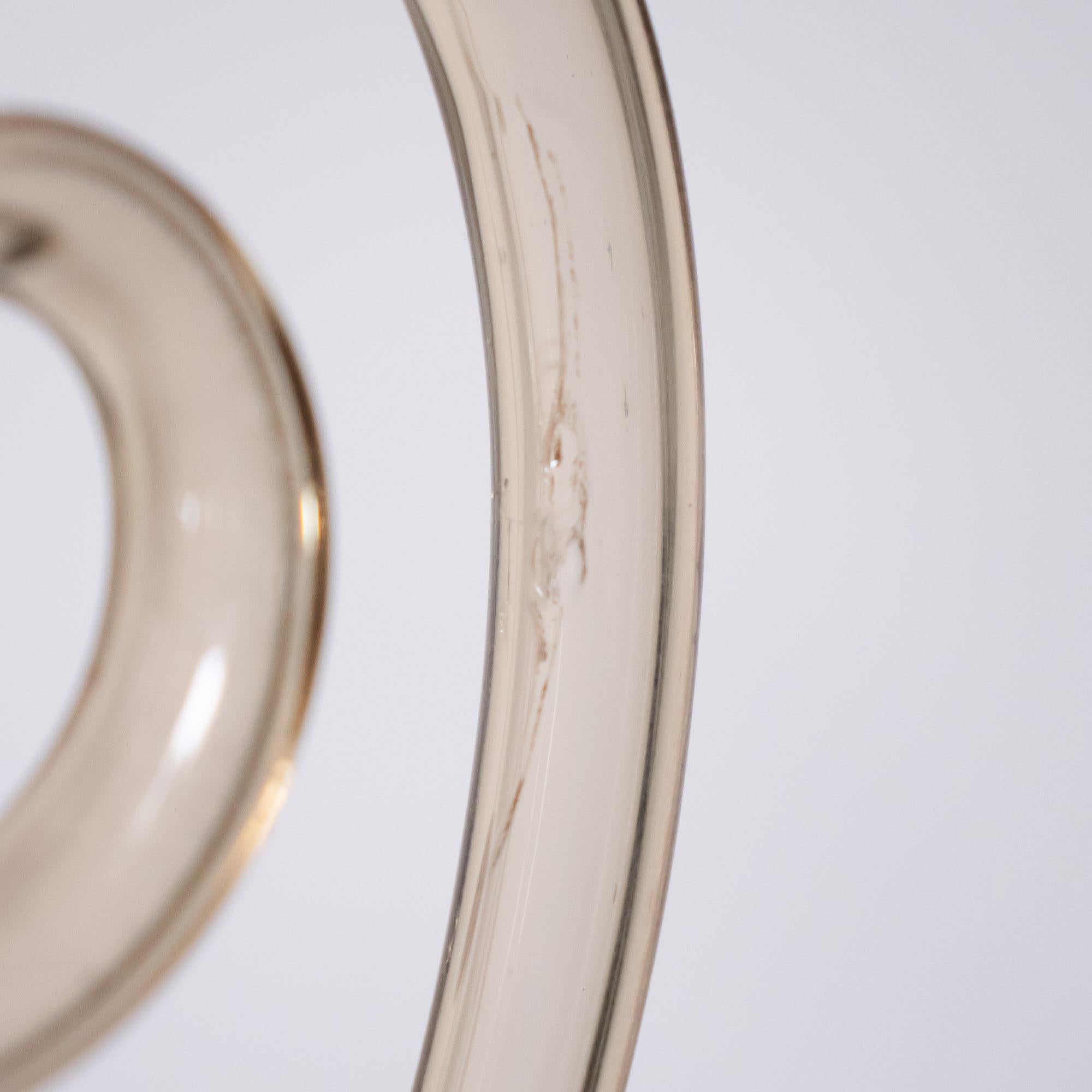 Lampadario neo-rococò di Murano di metà secolo con ambra dorata in vendita 3