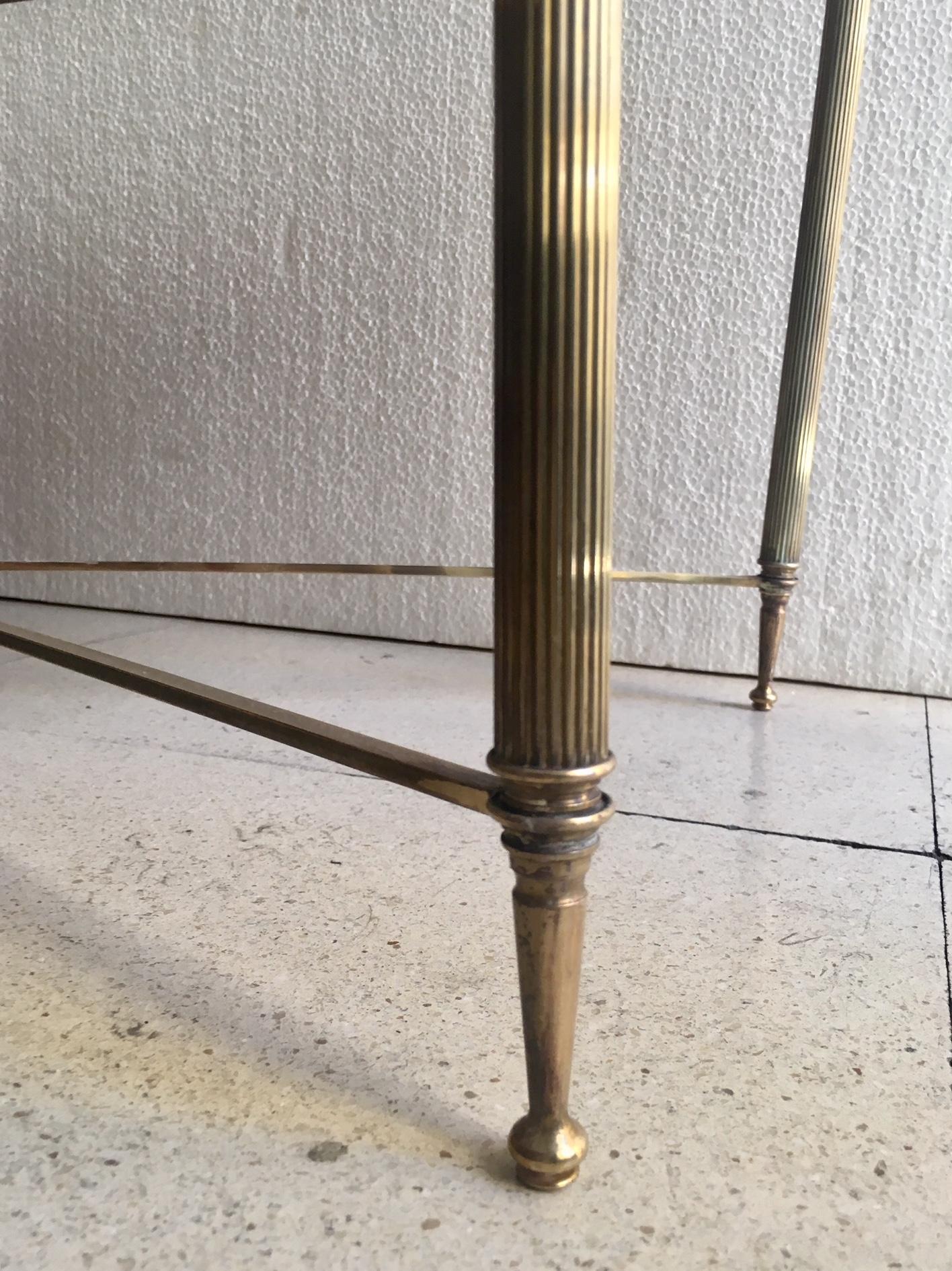 Neoclassical Revival Midcentury Neocalssical Brass Coffee Table Jansen Style