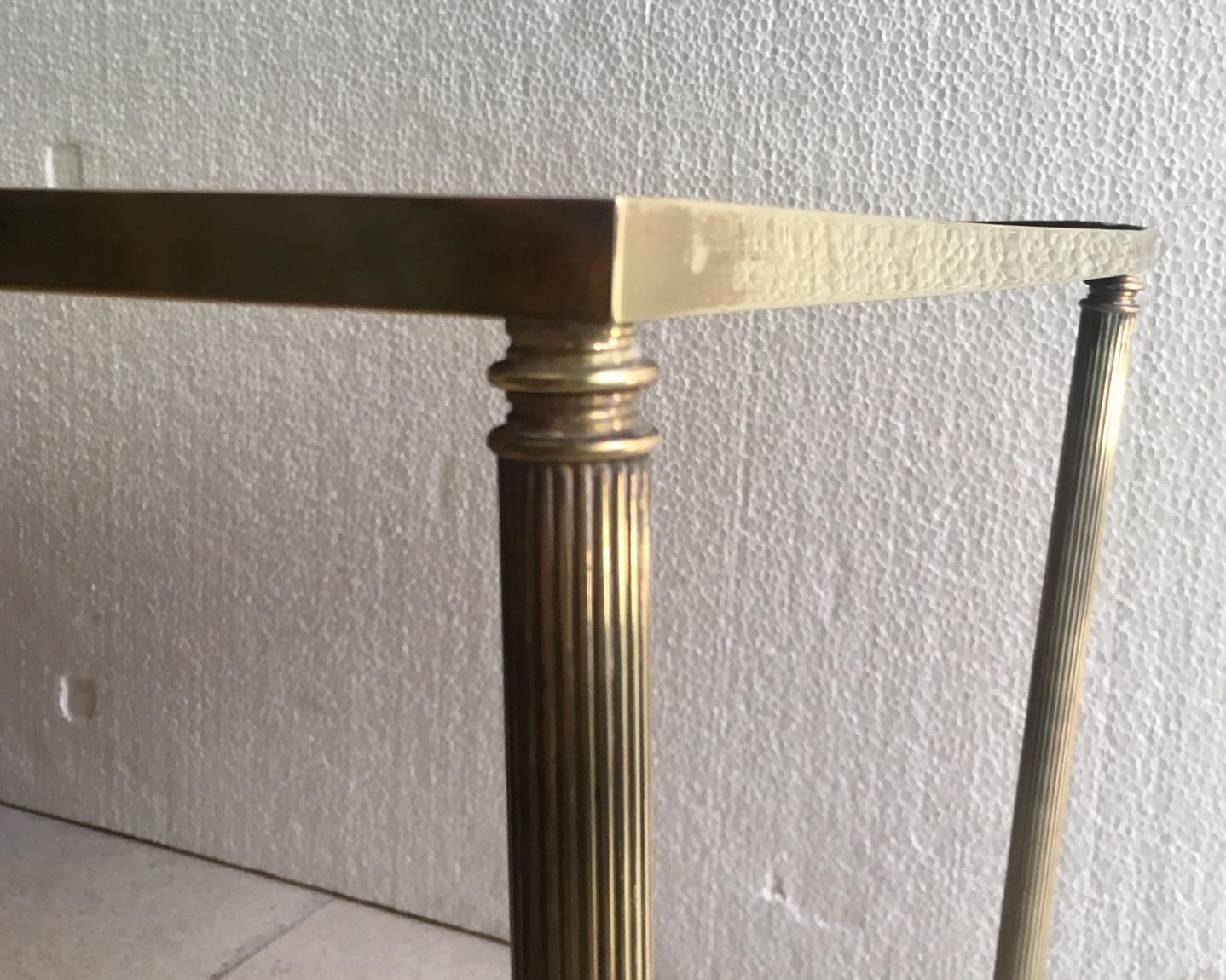 Midcentury Neocalssical Brass Coffee Table Jansen Style In Good Condition In Madrid, ES