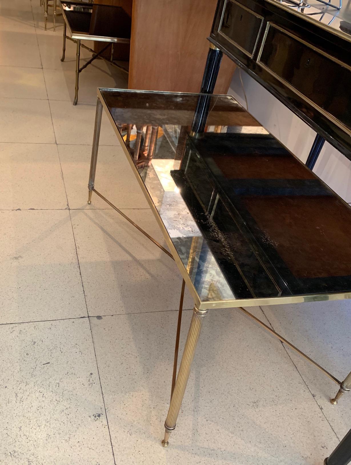 Midcentury Neocalssical Brass Coffee Table Jansen Style 2