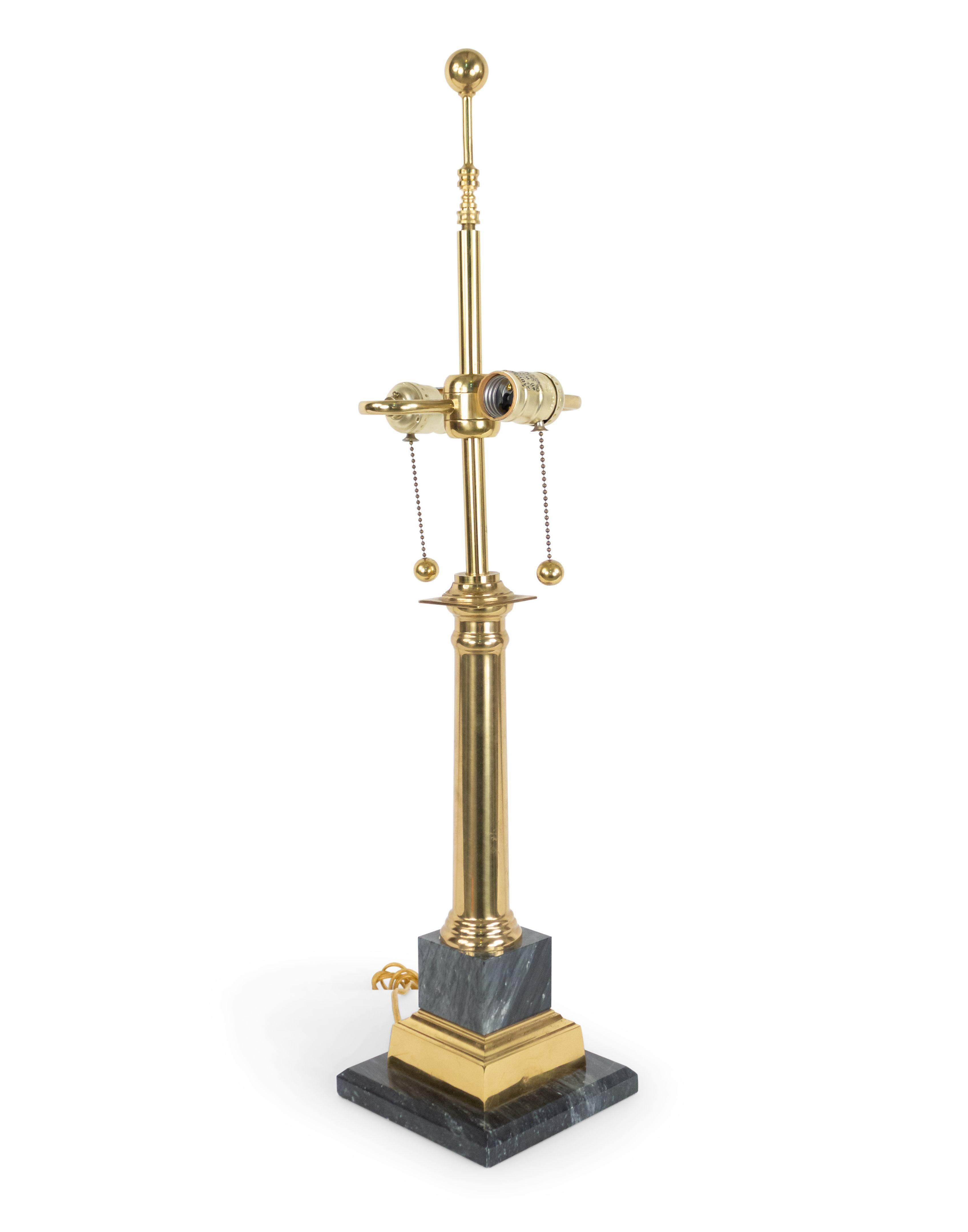 Neoclassical Midcentury Neoclassic Style Brass and Marble Table Lamps