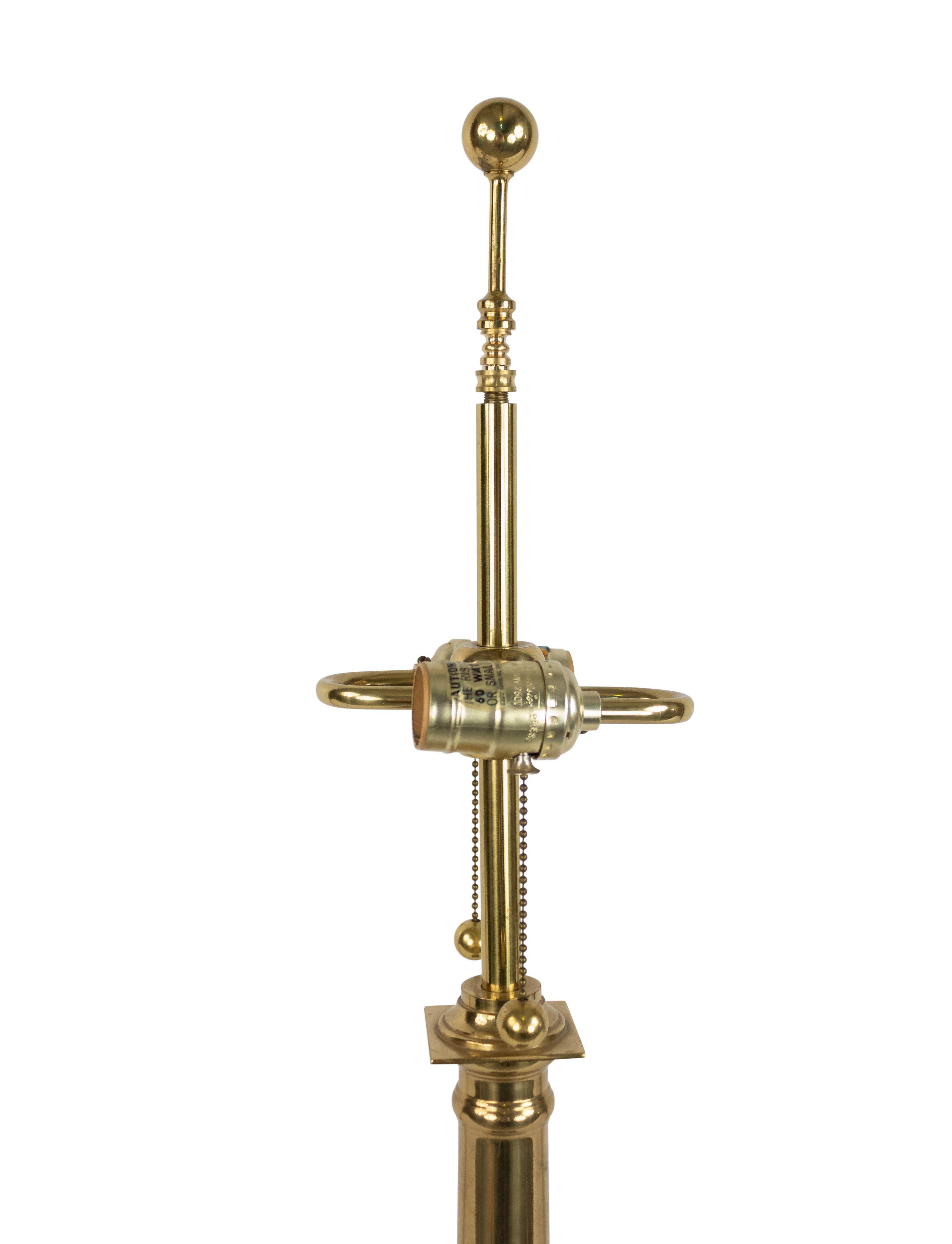 Midcentury Neoclassic Style Brass and Marble Table Lamps 1