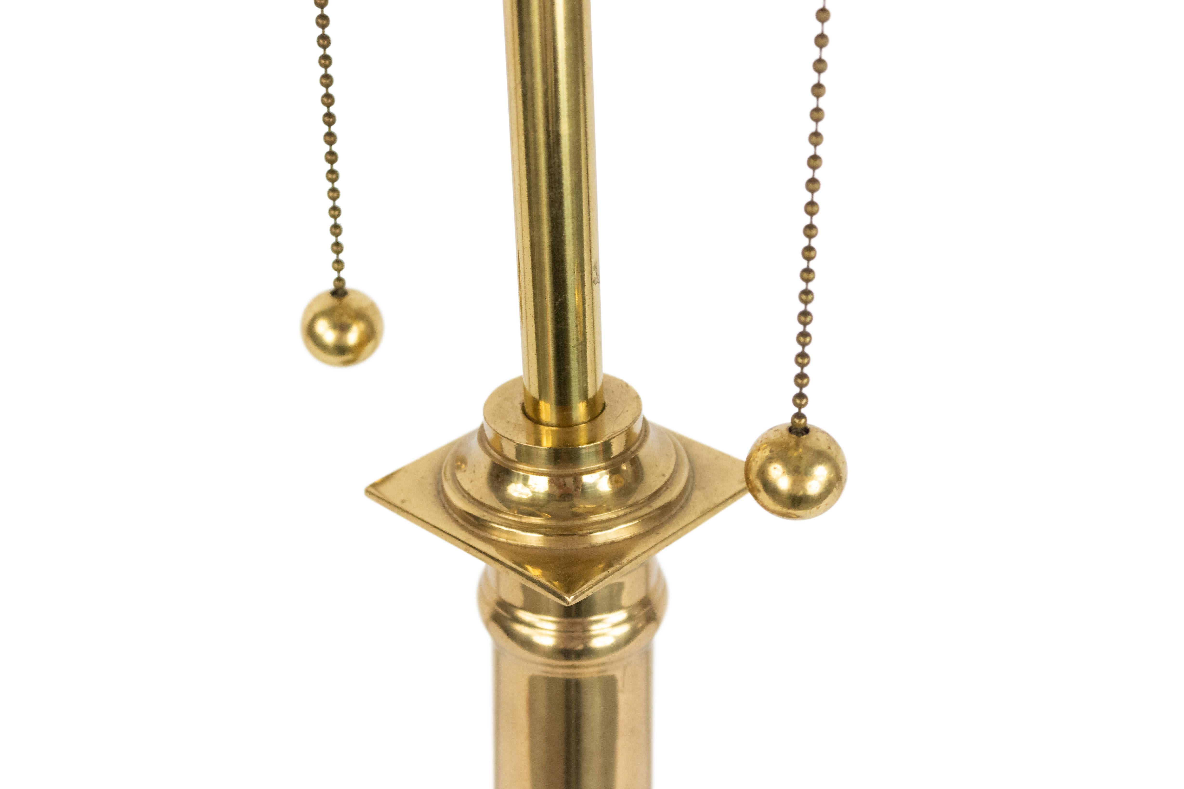 Midcentury Neoclassic Style Brass and Marble Table Lamps 3