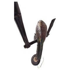 Mid Century Neoclassical Floor Lamp Perched Bird Holding Light Frederick Cooper