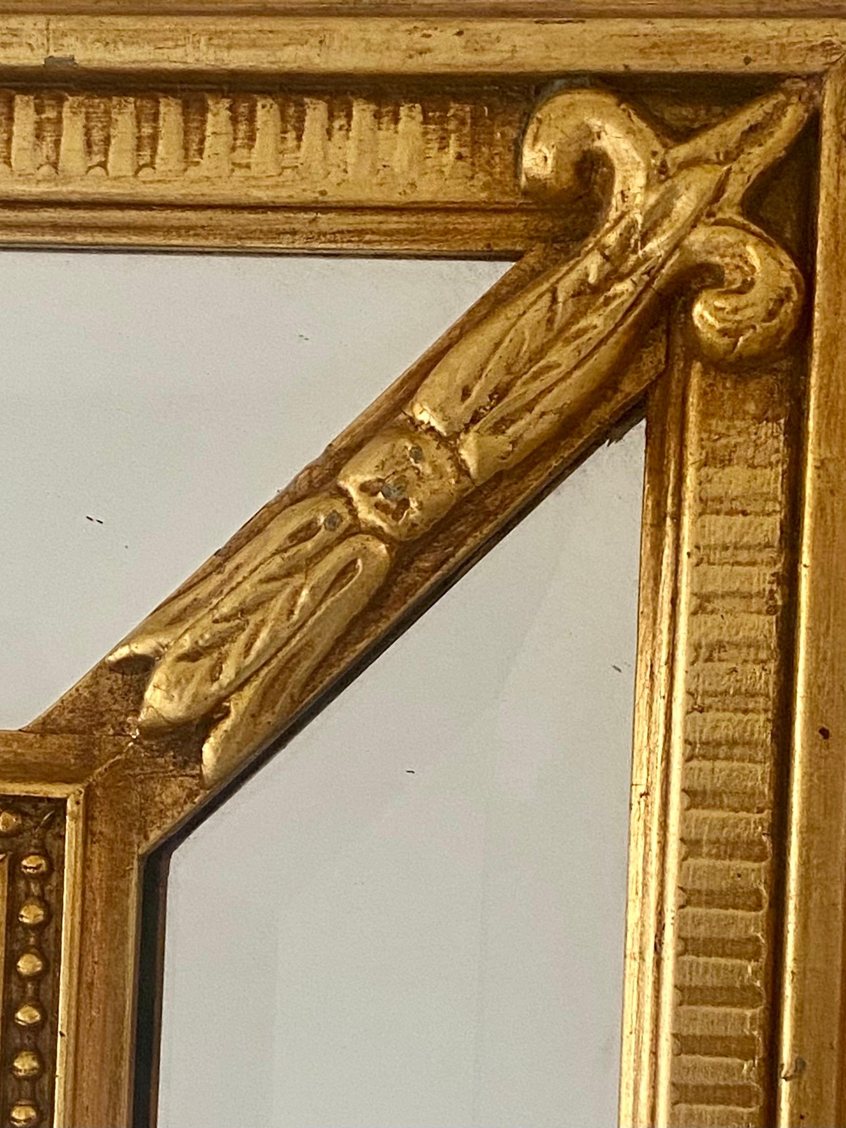 French Mid-Century Neoclassical Gilt Wood Mirror